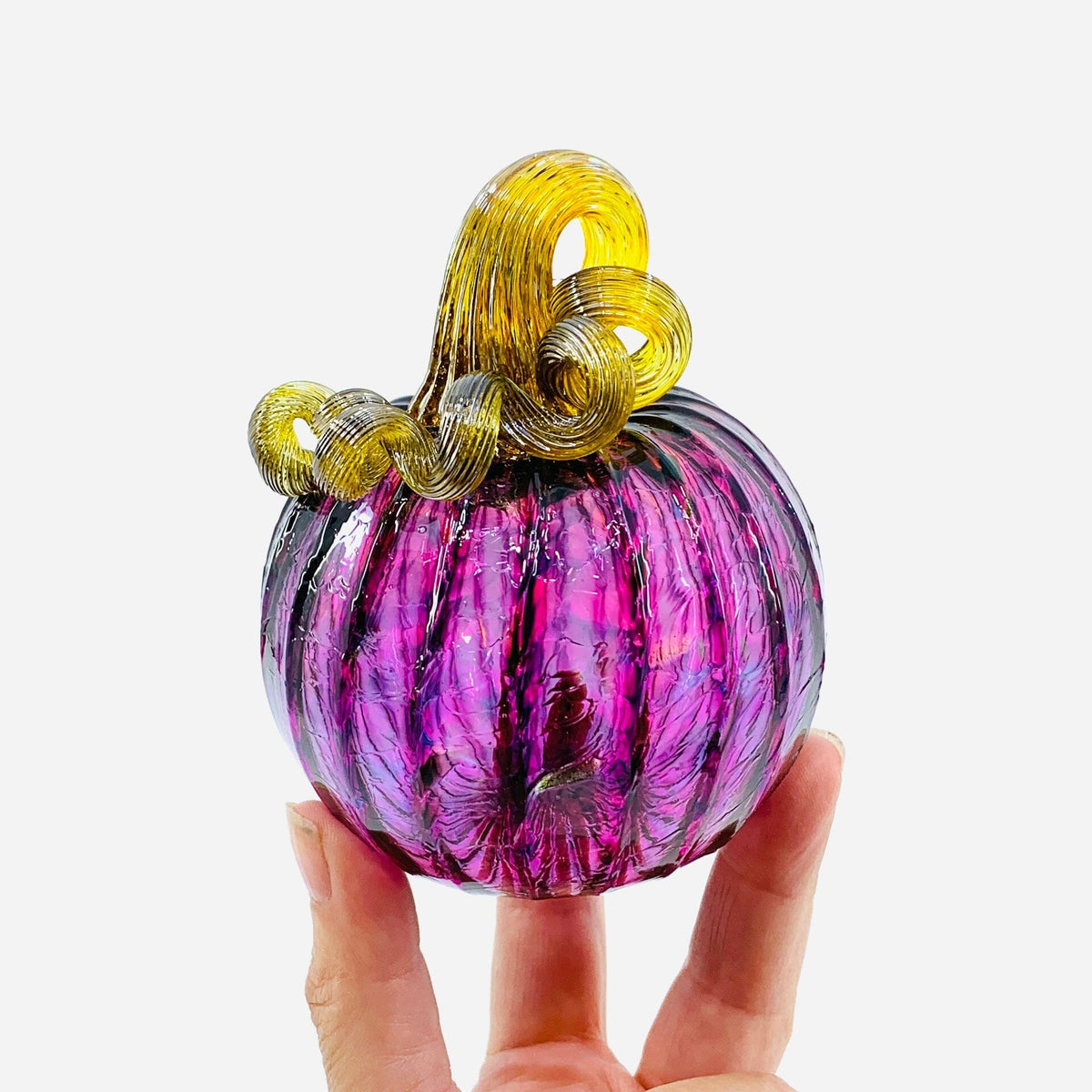 June Birthstone Pumpkin, Alexandrite Pumpkin Luke Adams Glass Blowing Studio 