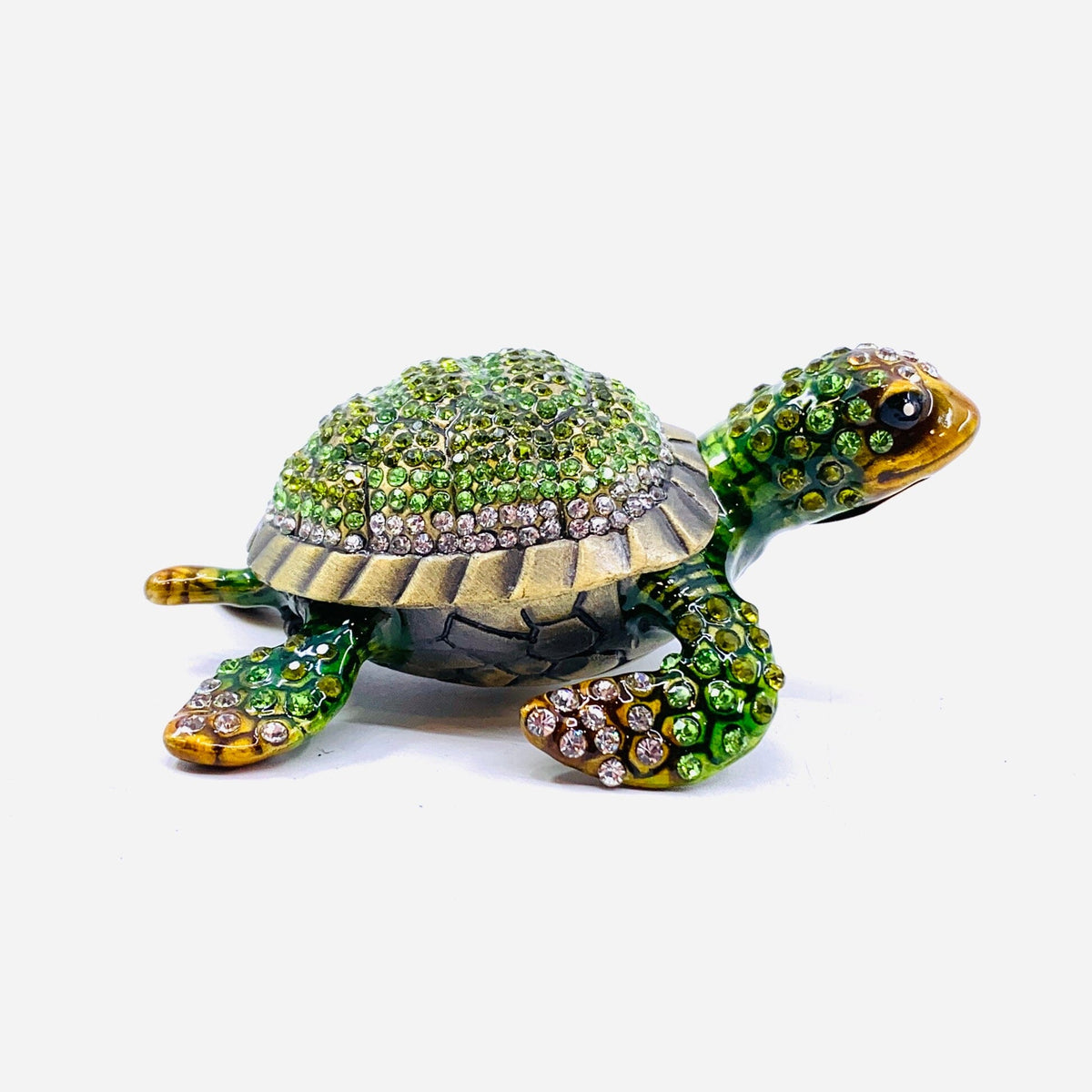 Bejeweled Enamel Trinket Box 14, Sea Turtle