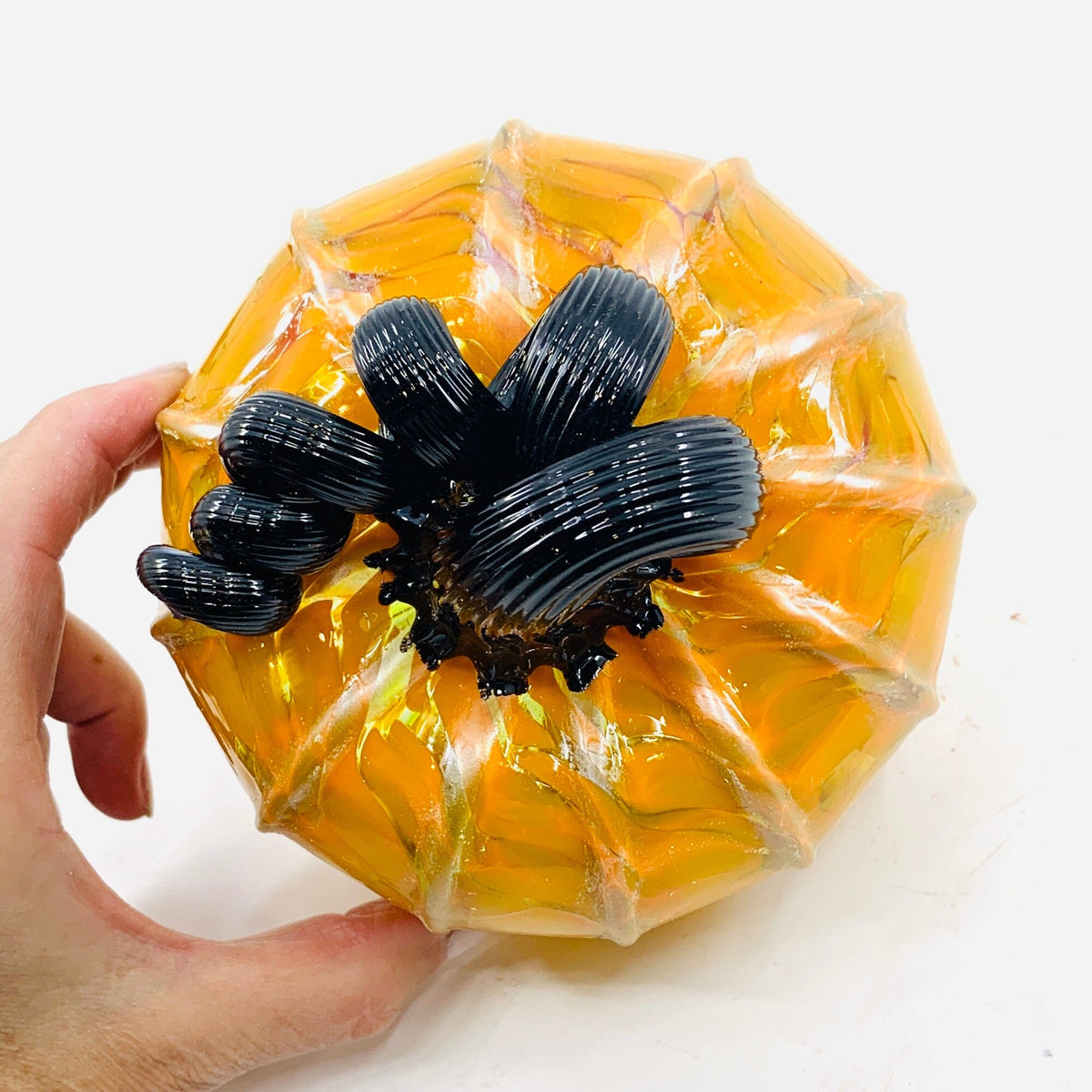Daily Pumpkin 592 Fall Shimmer Squat Daily Pumpkin Luke Adams Glass Blowing Studio 