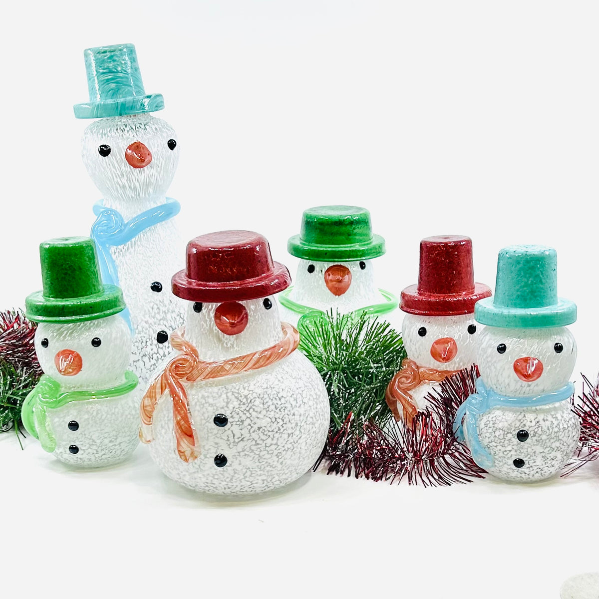 Blown Glass Snowman - Red Scarf