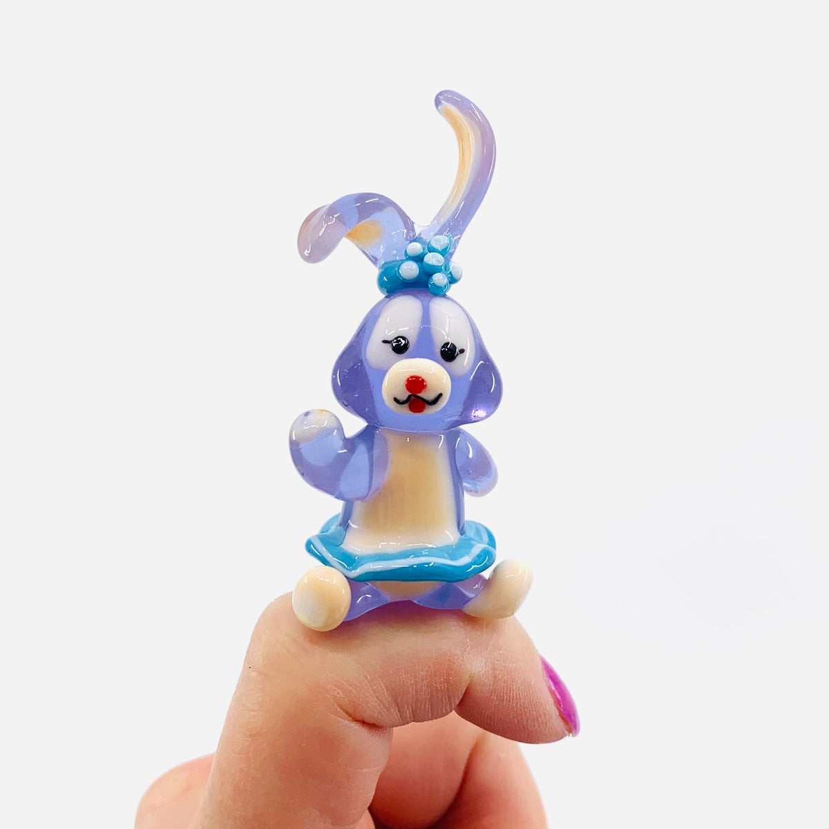 Glass Purple Bunny Miniature Alex 