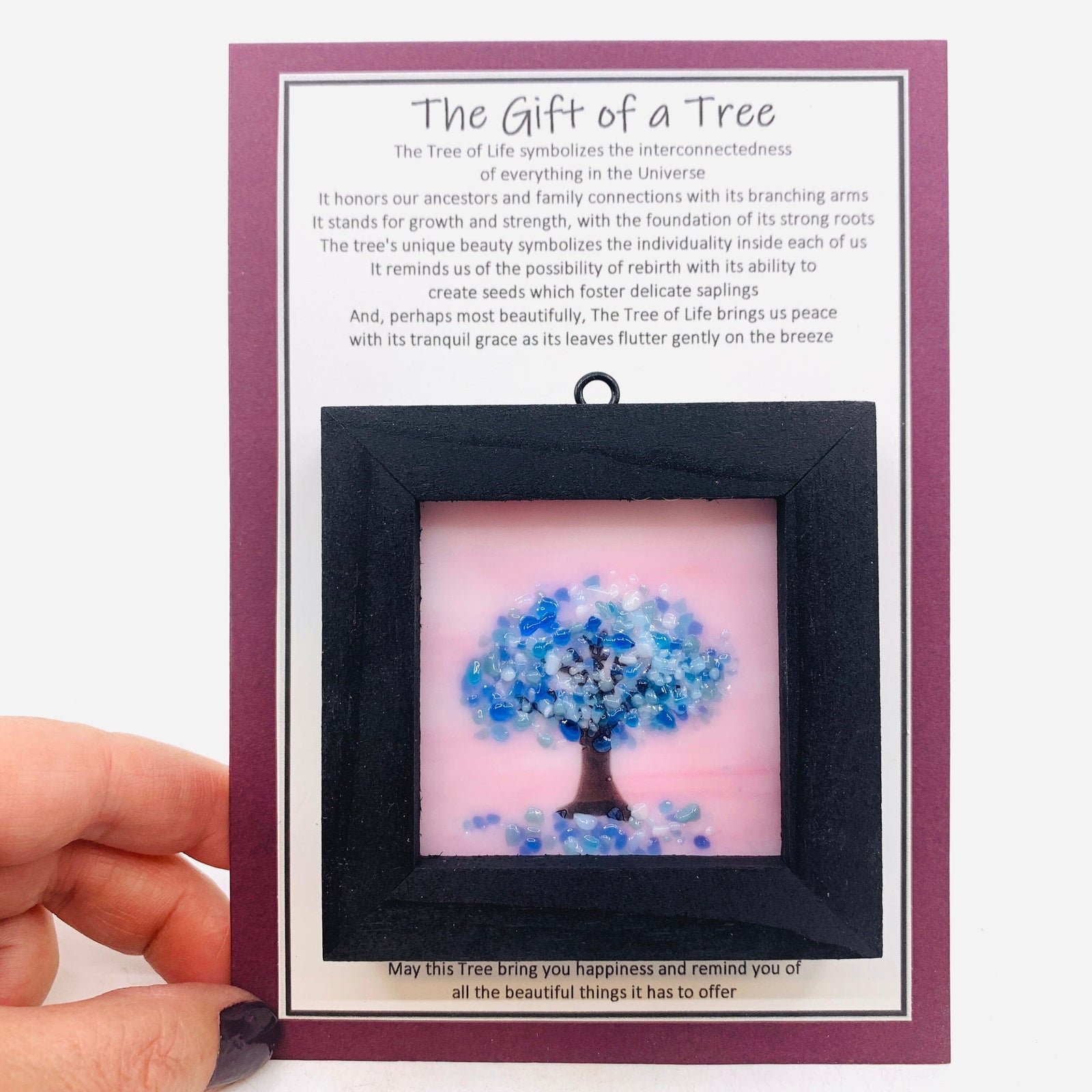 Fused Glass Tree of Life Shadow Box 205 Decor Glimmer Glass Gifts 
