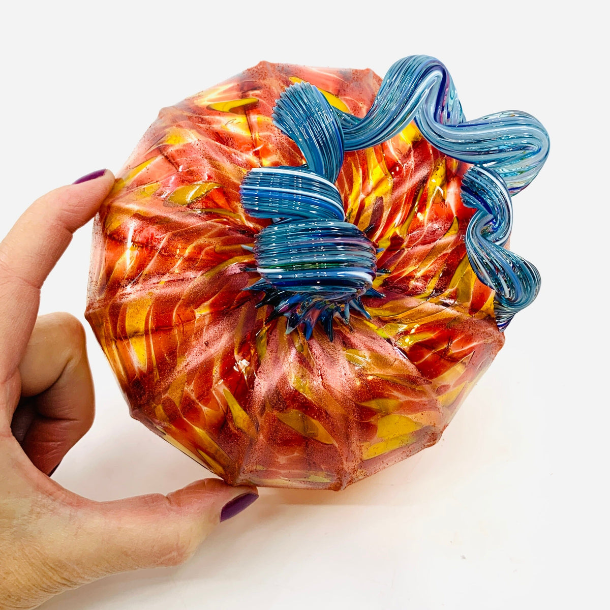 Daily Pumpkin 661 Fall Shimmer Squat Daily Pumpkin Luke Adams Glass Blowing Studio 