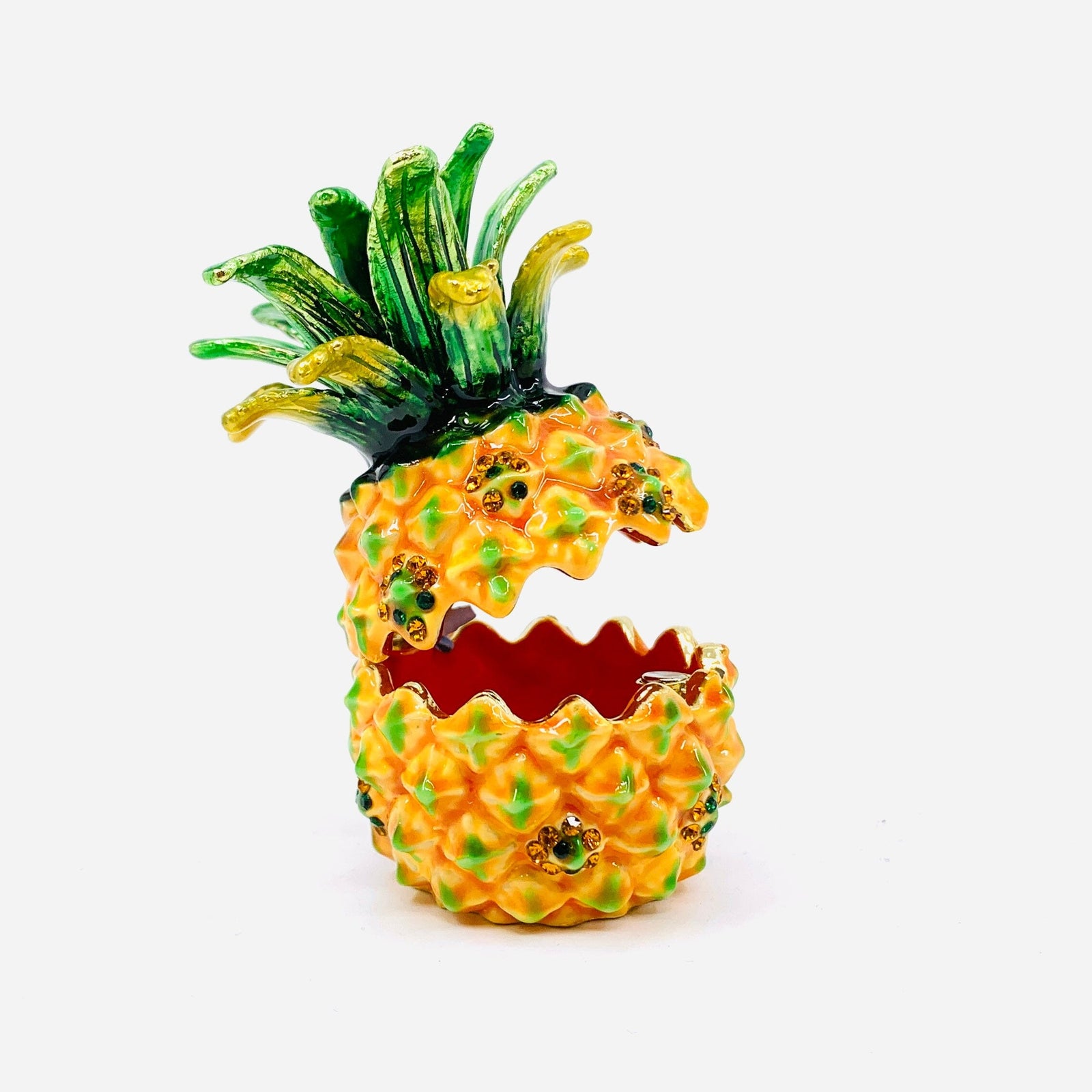 Bejeweled Enamel Trinket Box 27 - Pineapple Decor Kubla Craft 
