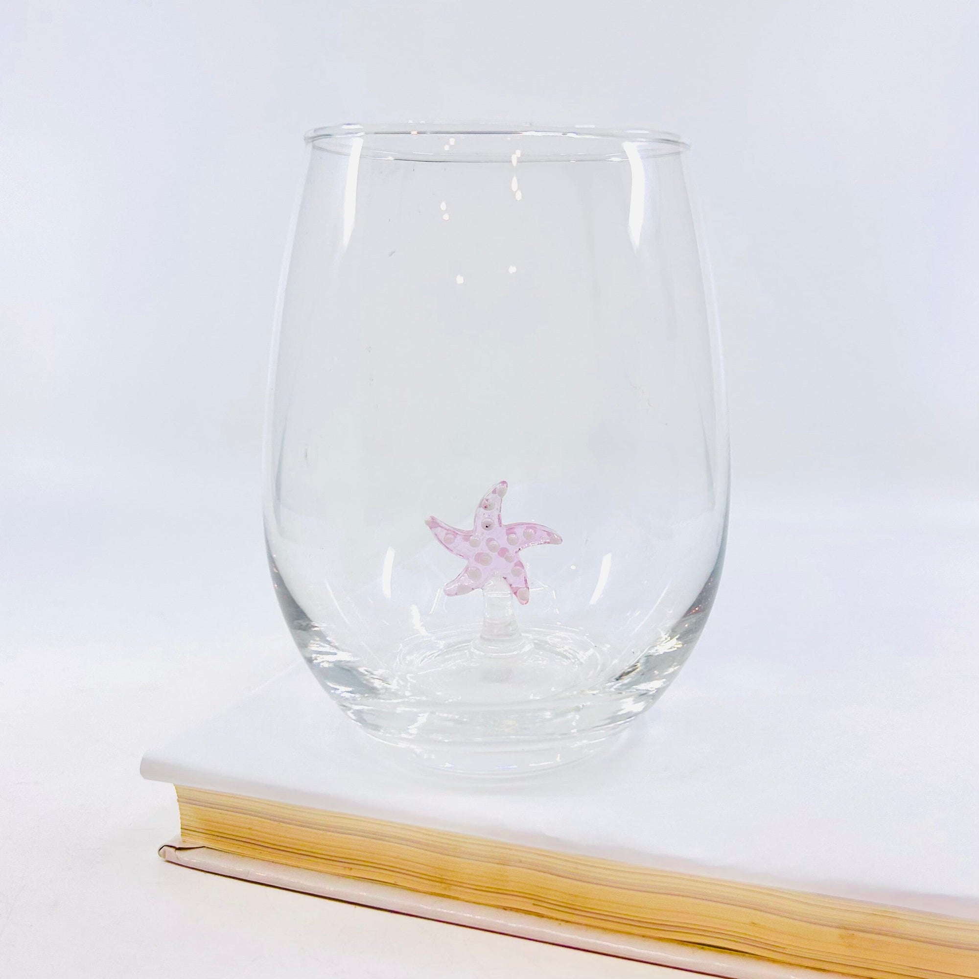 16 oz Large Pour Wine Glass, Starfish Decor Chesapeake Bay 