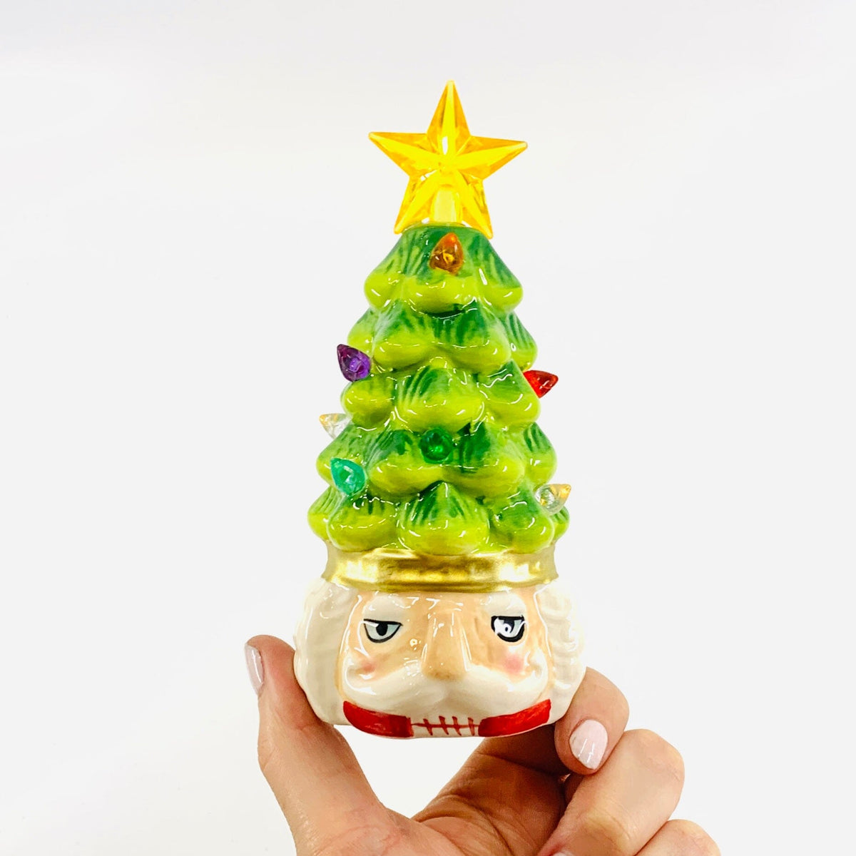 Ceramic Light-Up Holiday Santa Tree GANZ 