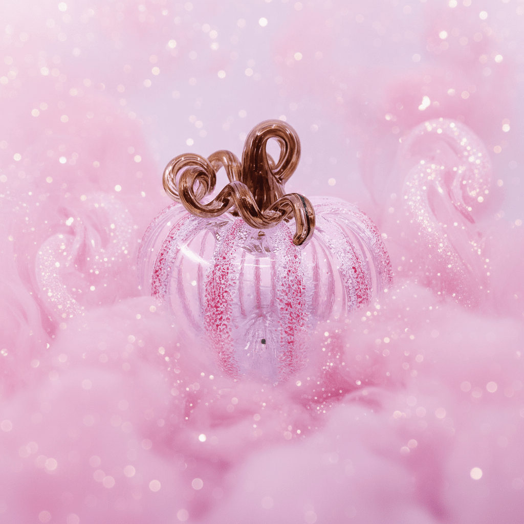 Glinda, Pink Frost Pumpkin Inspo Luke Adams Glass Blowing Studio 