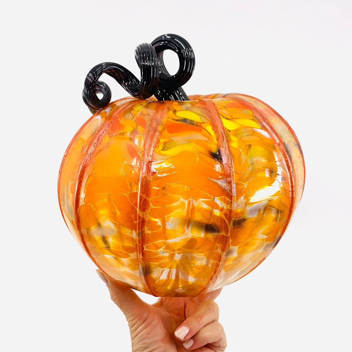 Daily Pumpkin 408 Fall Shimmer Large Daily Pumpkin Luke Adams Glass Blowing Studio 