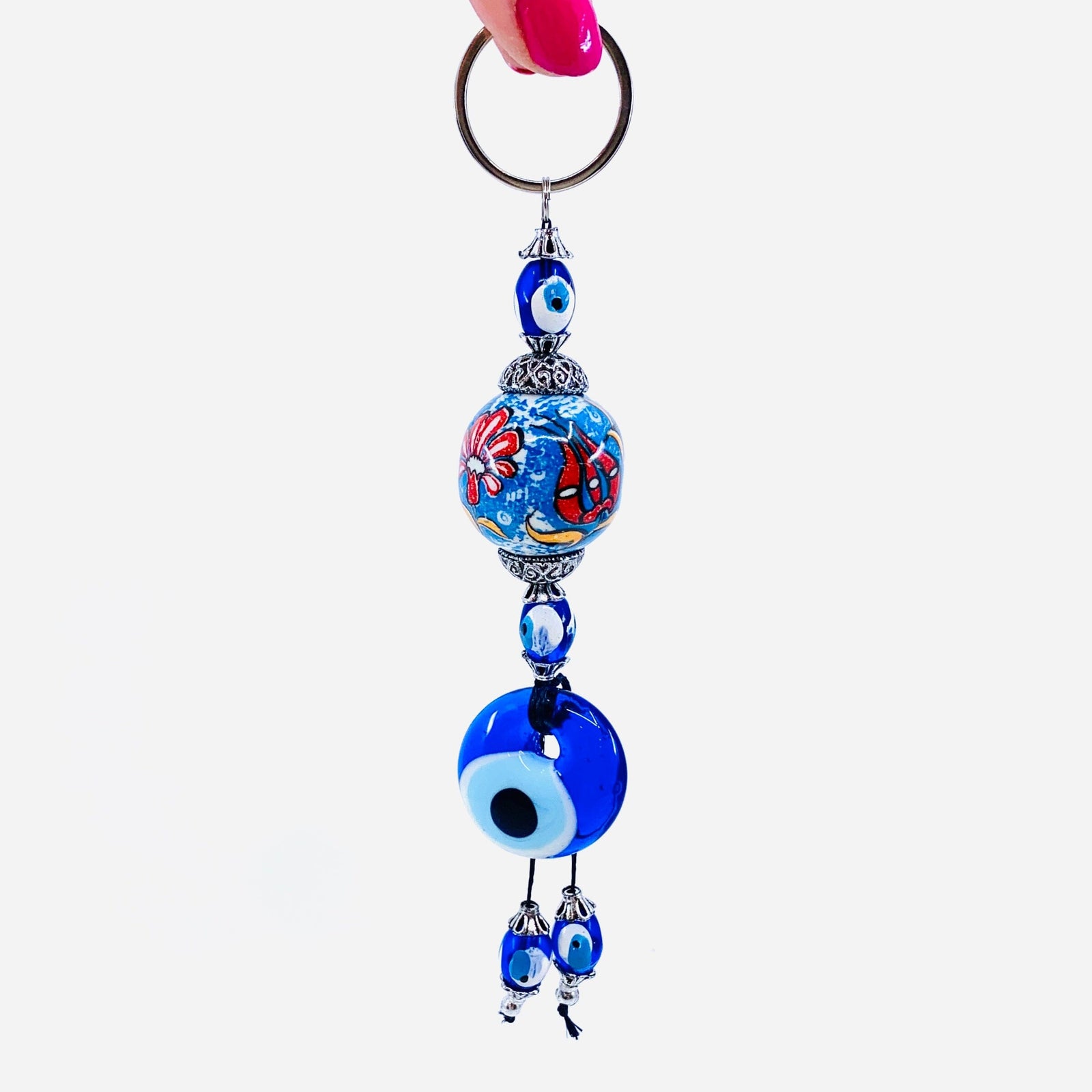 Evil Eye Ceramic Key Chain 3 Natto USA 