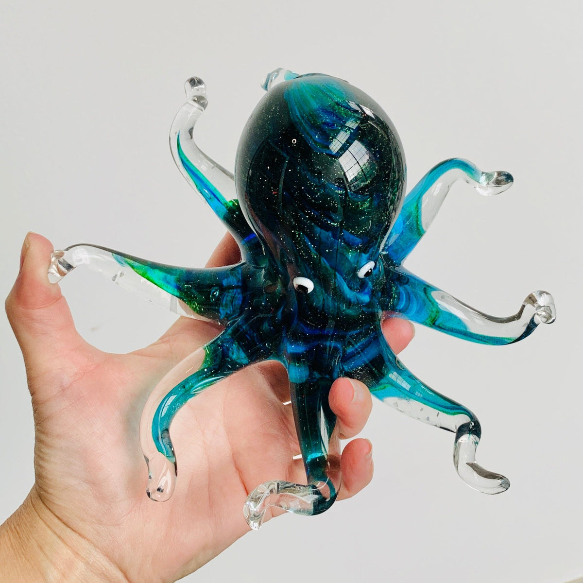 Blue Sparkle Octopus Paperweight