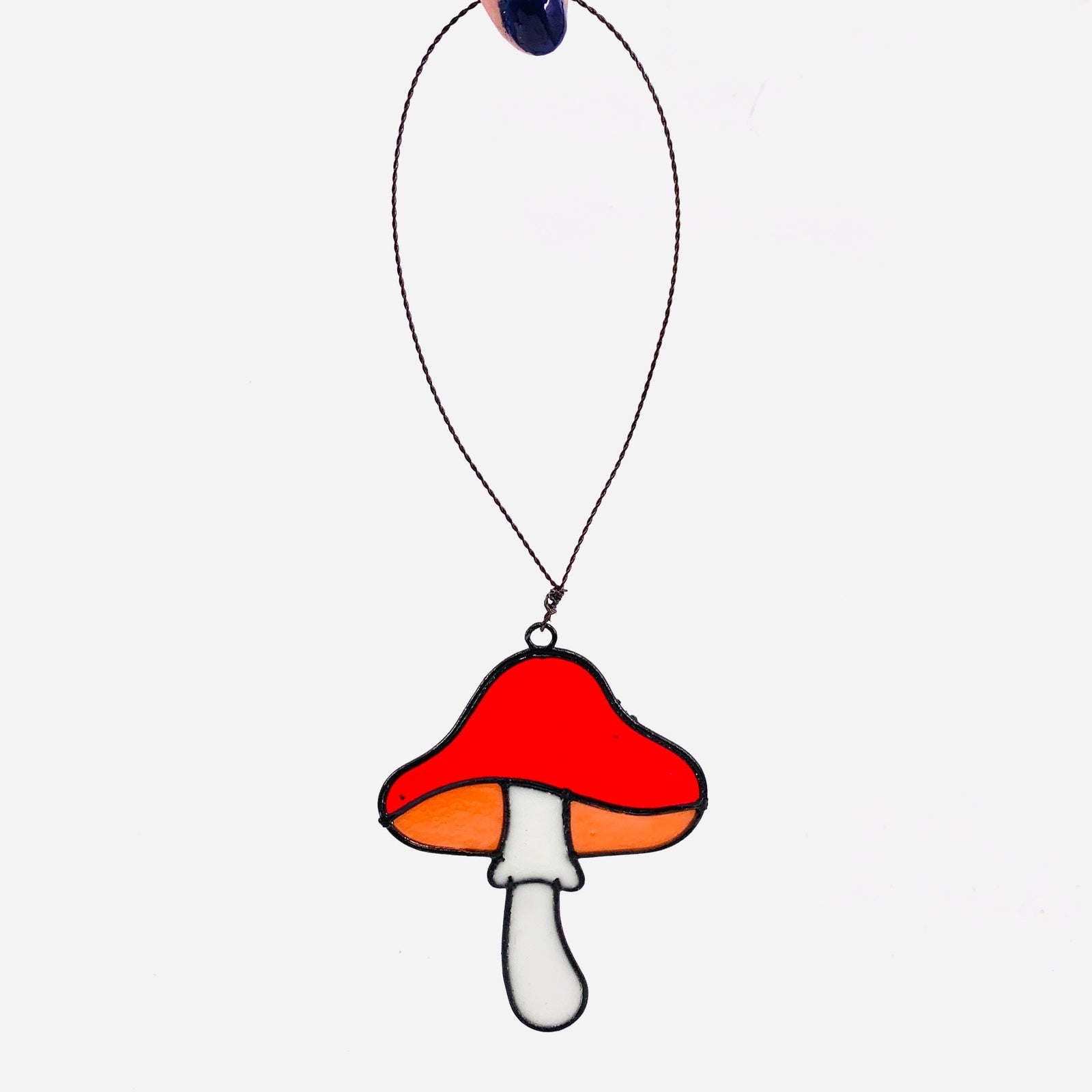 Stained Glass Suncatcher, Red Mushroom Decor Transpac 