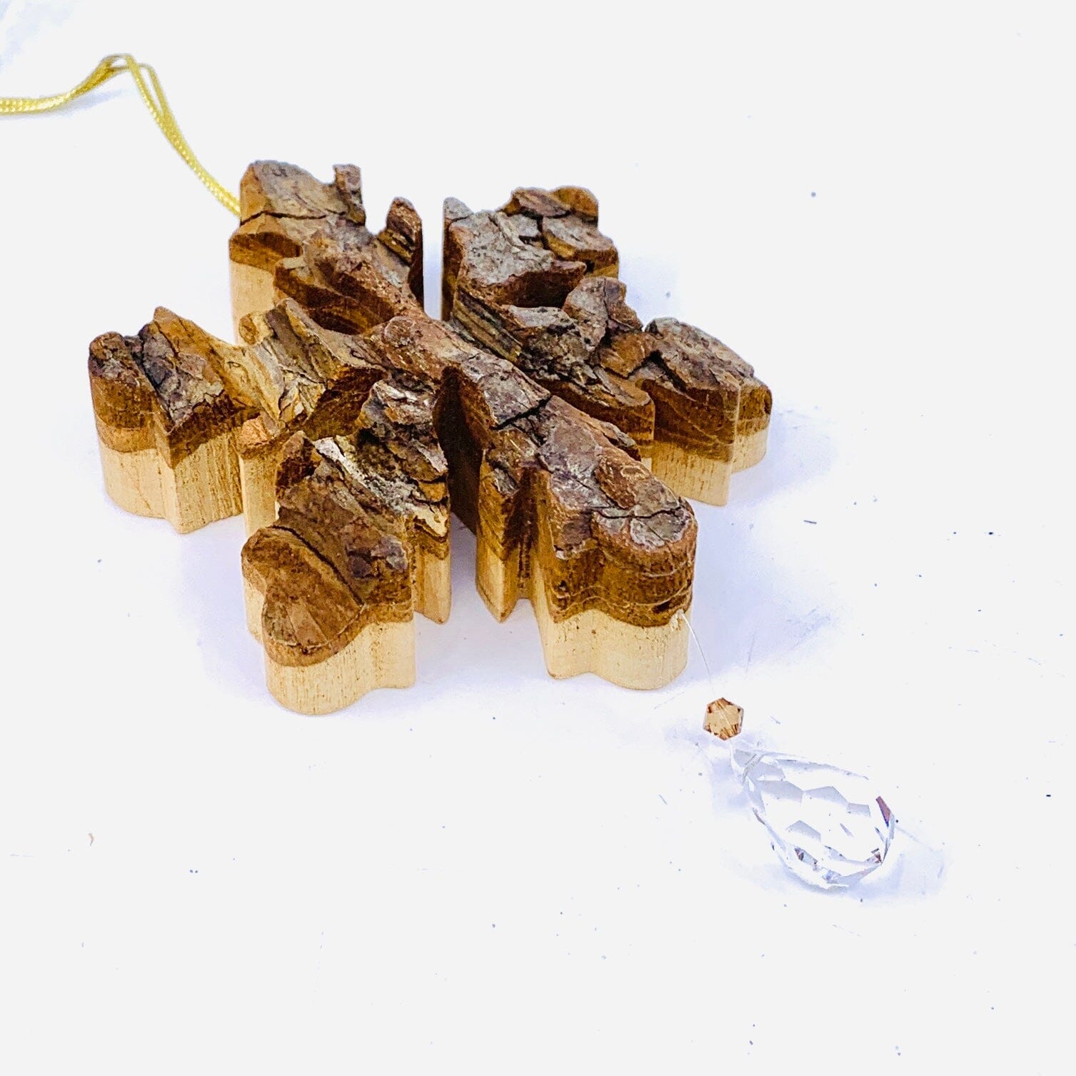 Hand Carved Snowflake Ornament with Swarovski Crystal 2 Dolfi 