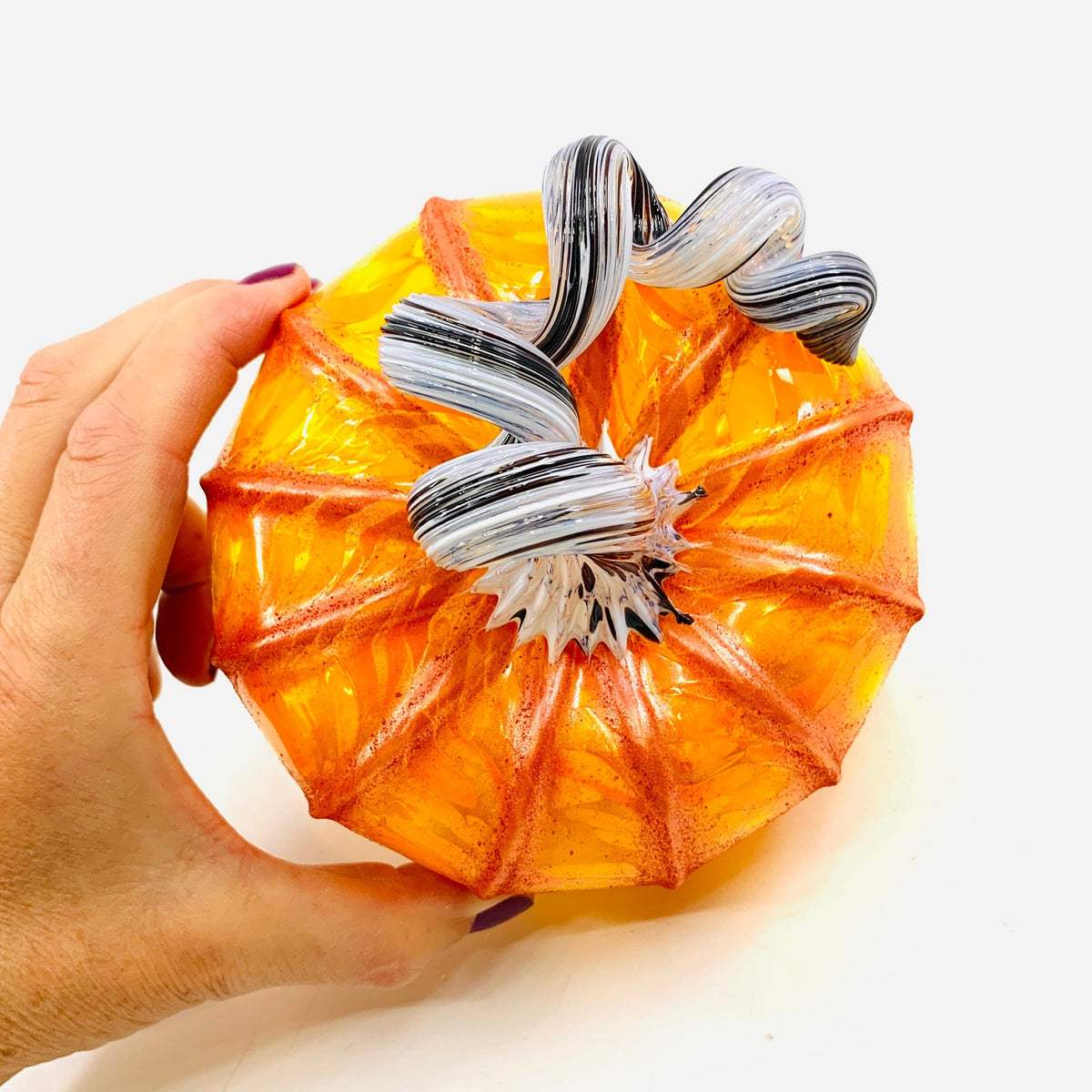 Daily Pumpkin 654 Fall Shimmer Squat Daily Pumpkin Luke Adams Glass Blowing Studio 