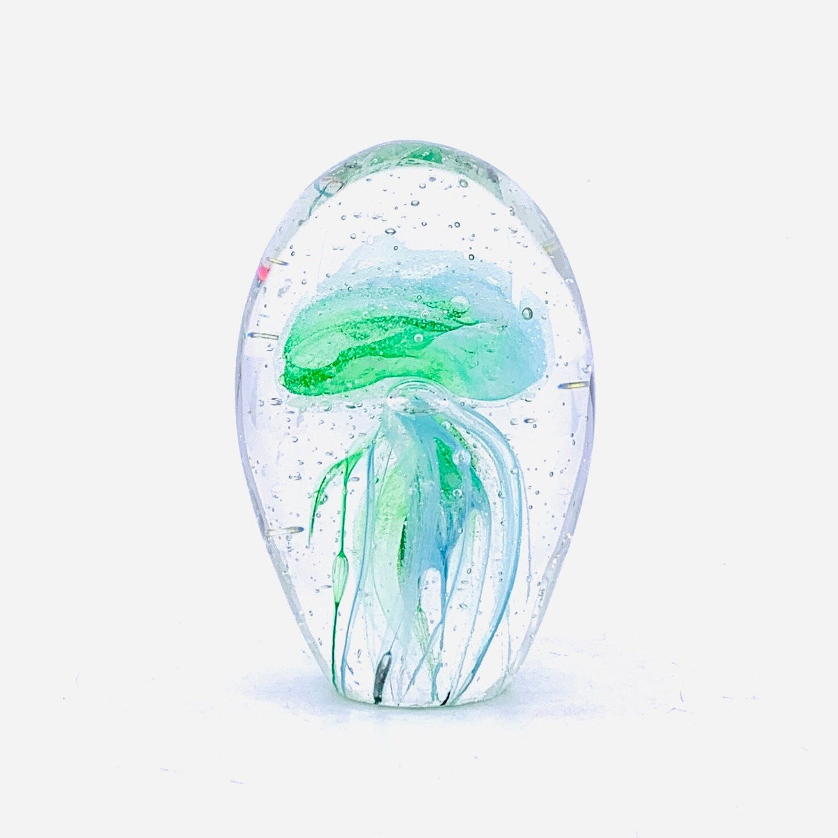 Dome Glow in The Dark Jellyfish Paperweight 1, Blue Green Decor Chesapeake Bay 