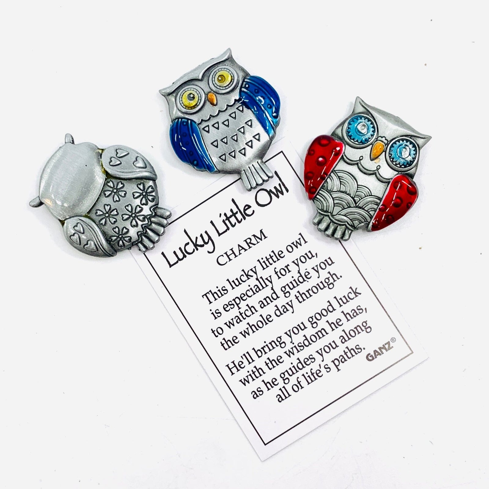 Lucky Little Owl Charm PT144 Miniature GANZ 