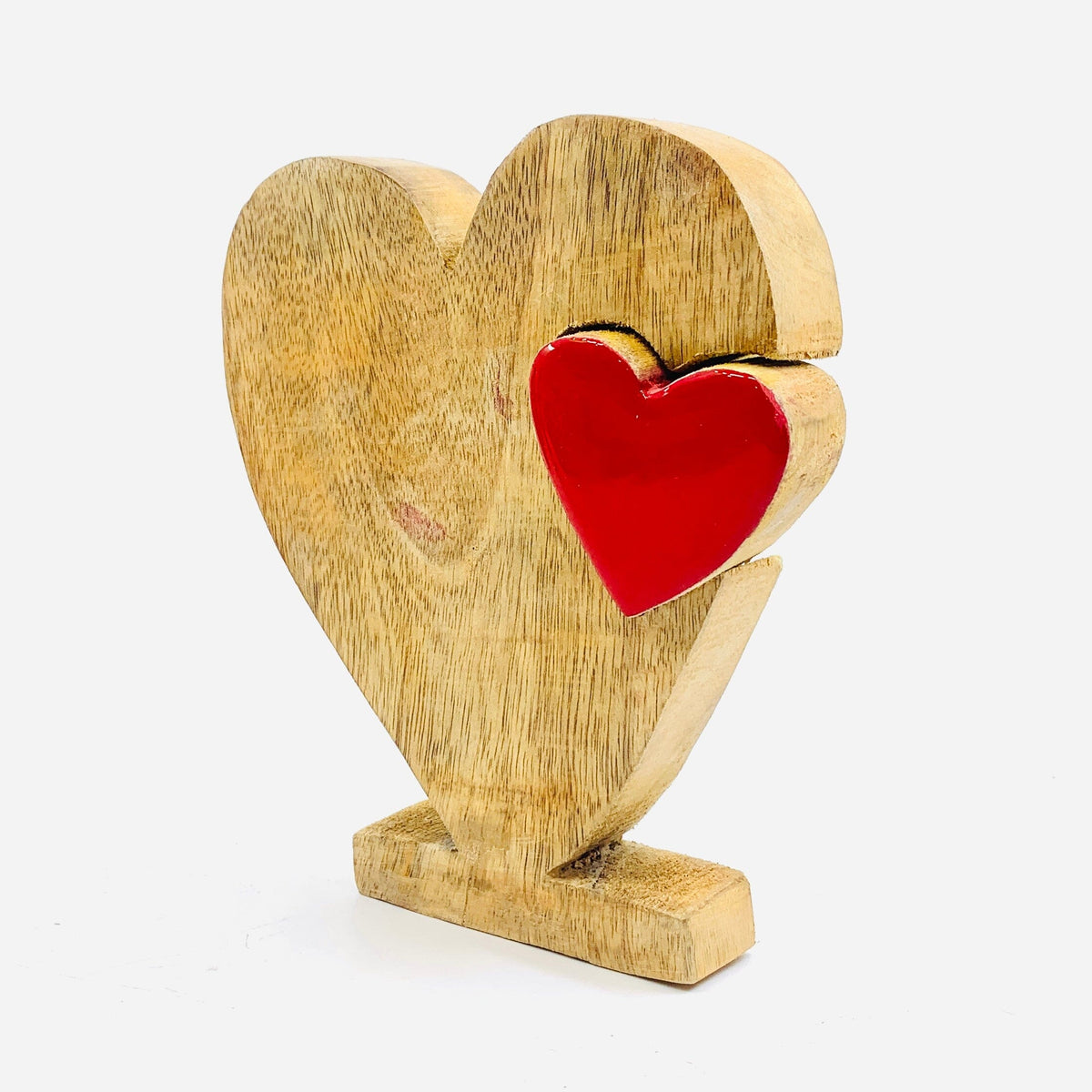 Red Enamel Wooden Heart Décor, Medium KEL-TOY 