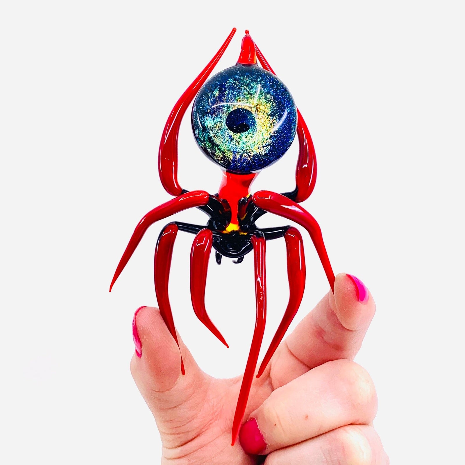 Glass Galaxy Spider Ornament, 30 Ornament WGK Glass Art Inc 