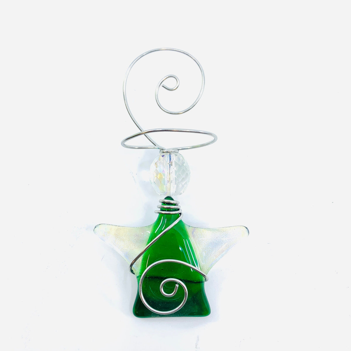 Fused Tiny Angels Ornament Haywire Art Green 