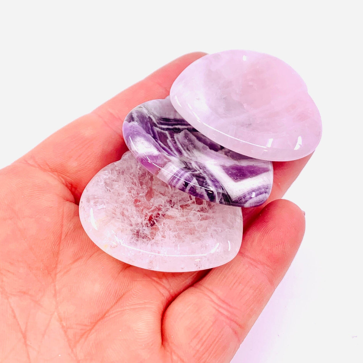 HEART Worry Stone - Rose Quartz Decor - 