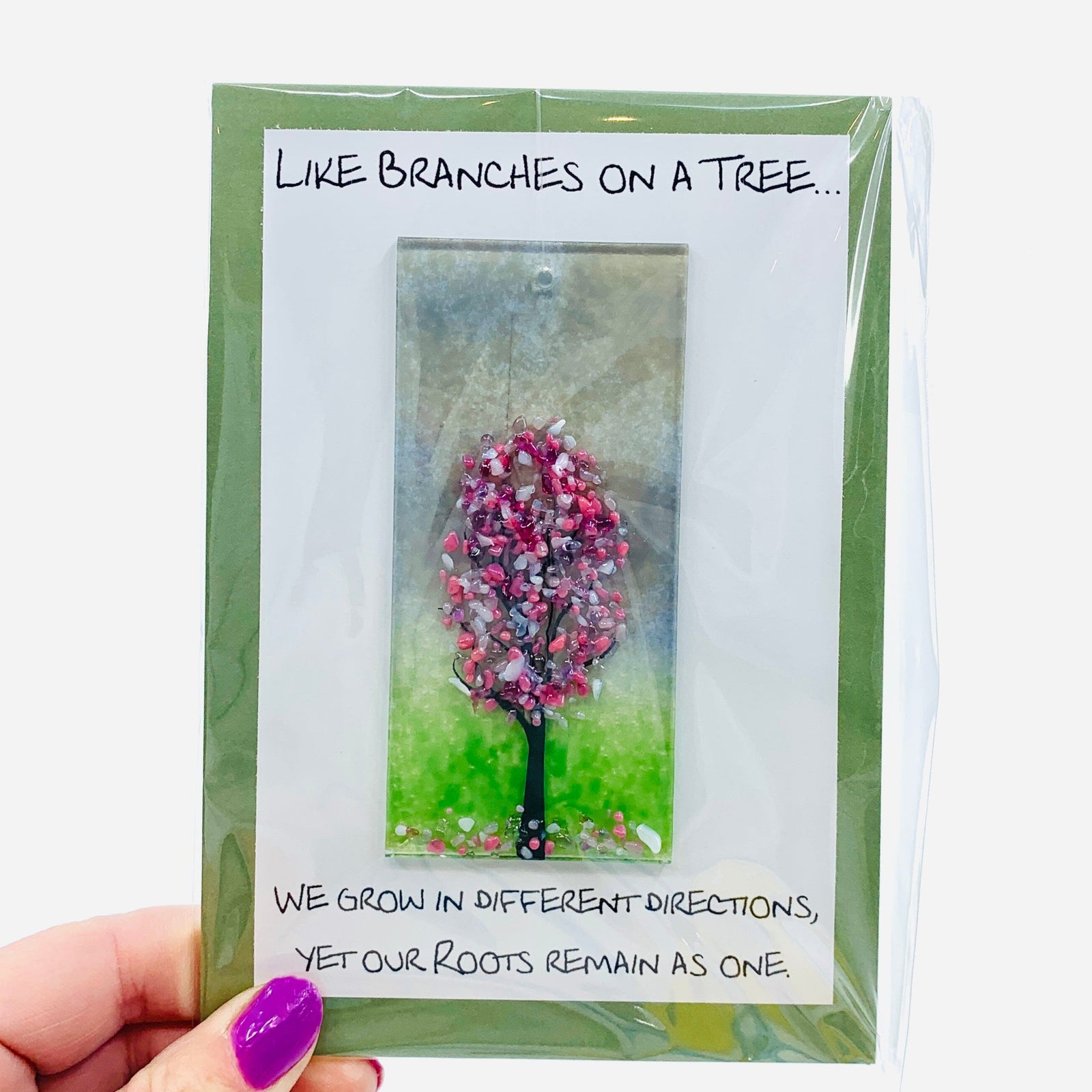 Fused Glass "Like Branches on a Tree” Suncatcher 3 Decor Glimmer Glass Gifts 