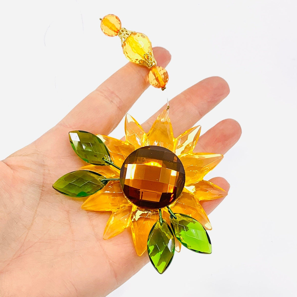 Acrylic Crystal Sunflower Suncatcher Ornament GANZ 