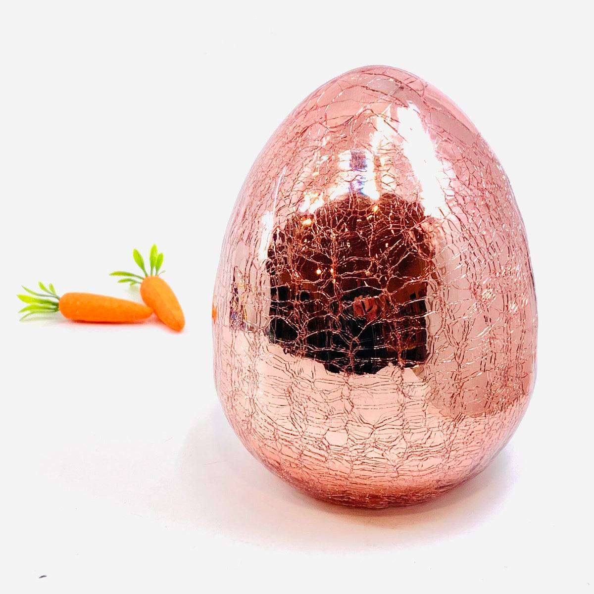 Blown Crackle Eggs, Rose Gold Diamond Star 