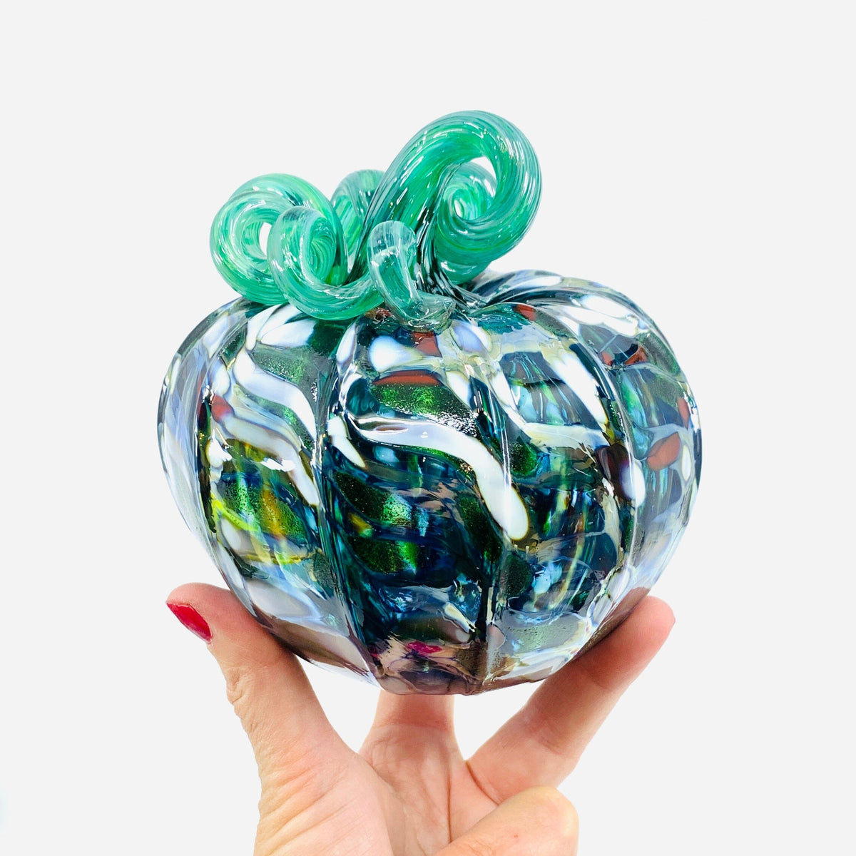 Daily Pumpkin 2134 Holiday Squat and Mercury Tree Ornament Gabby Luke Adams Glass Blowing Studio 