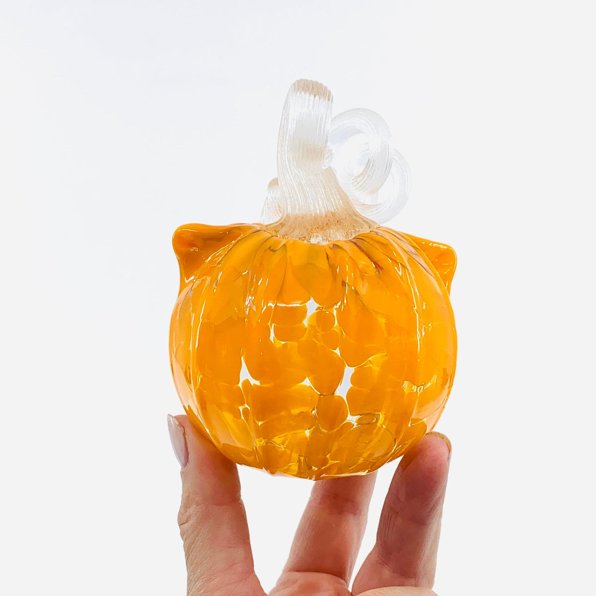 Daily Glow Catkin 1236 Daily Pumpkin Luke Adams Glass Blowing Studio 