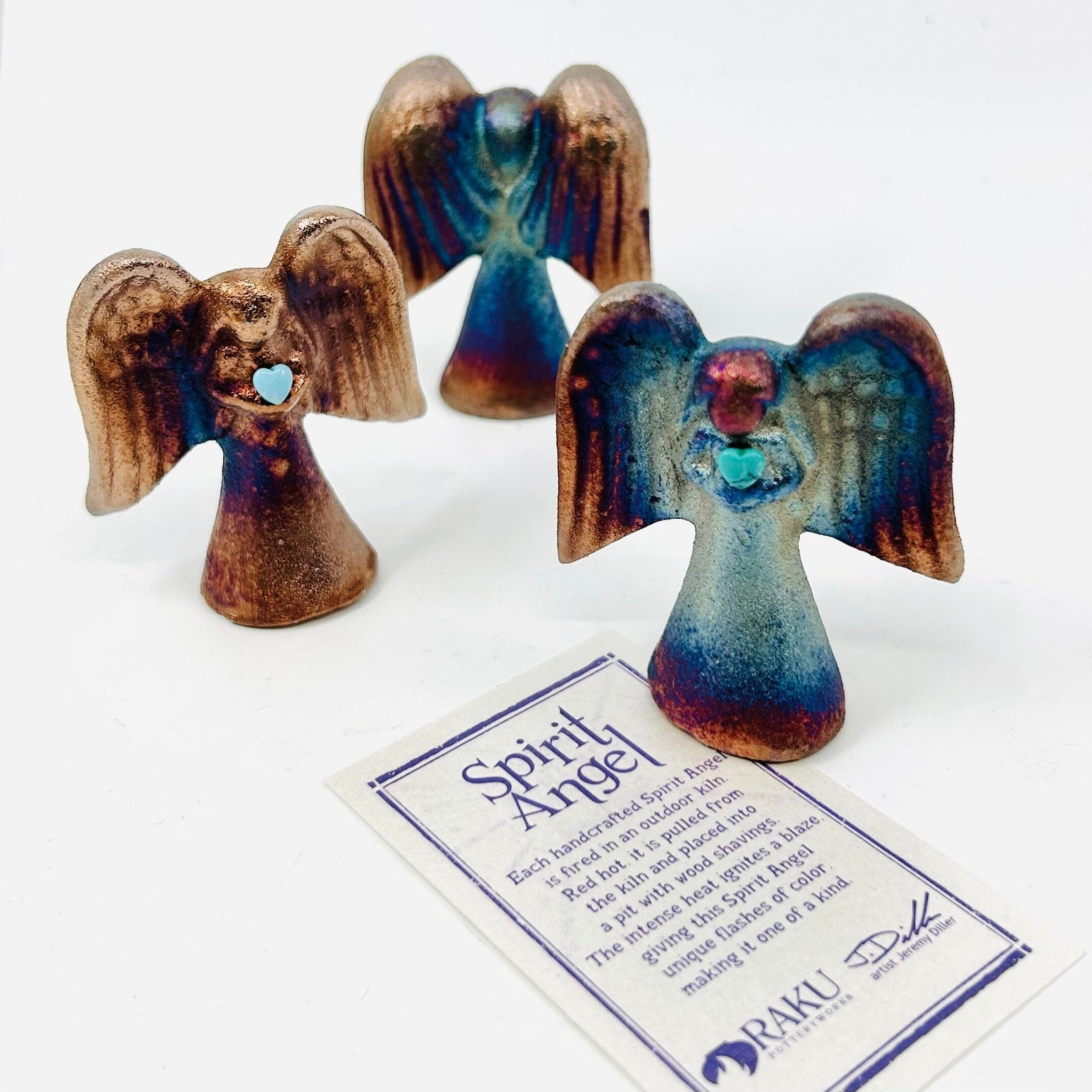 Raku Iridescent Spirit Angel Miniature Joy Crafters INC 