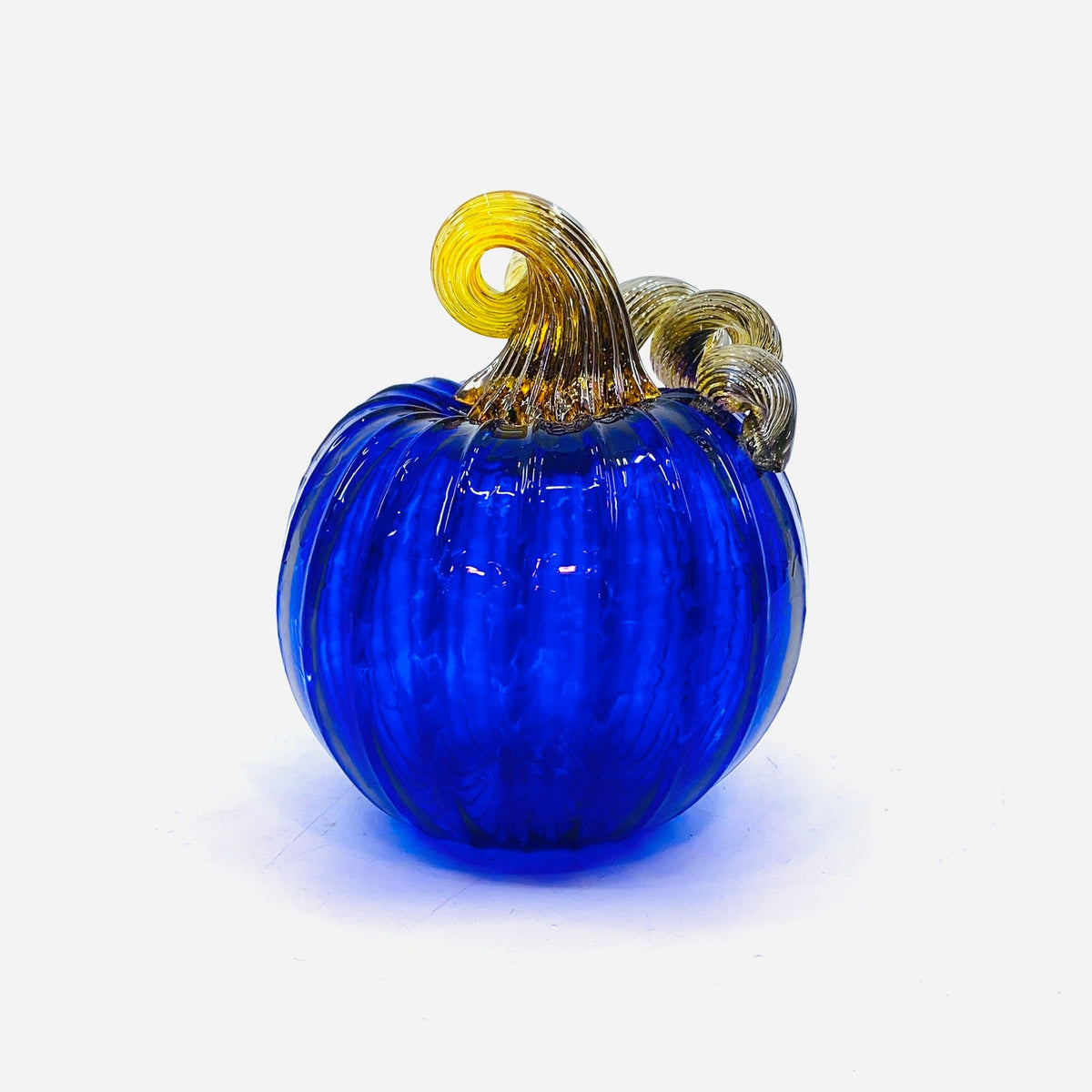September Birthstone Pumpkin, Sapphire Pumpkin Luke Adams Glass Blowing Studio 