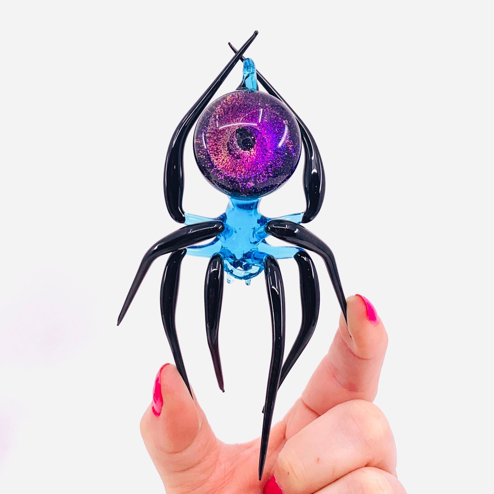Glass Galaxy Spider Ornament, 47 Ornament WGK Glass Art Inc 