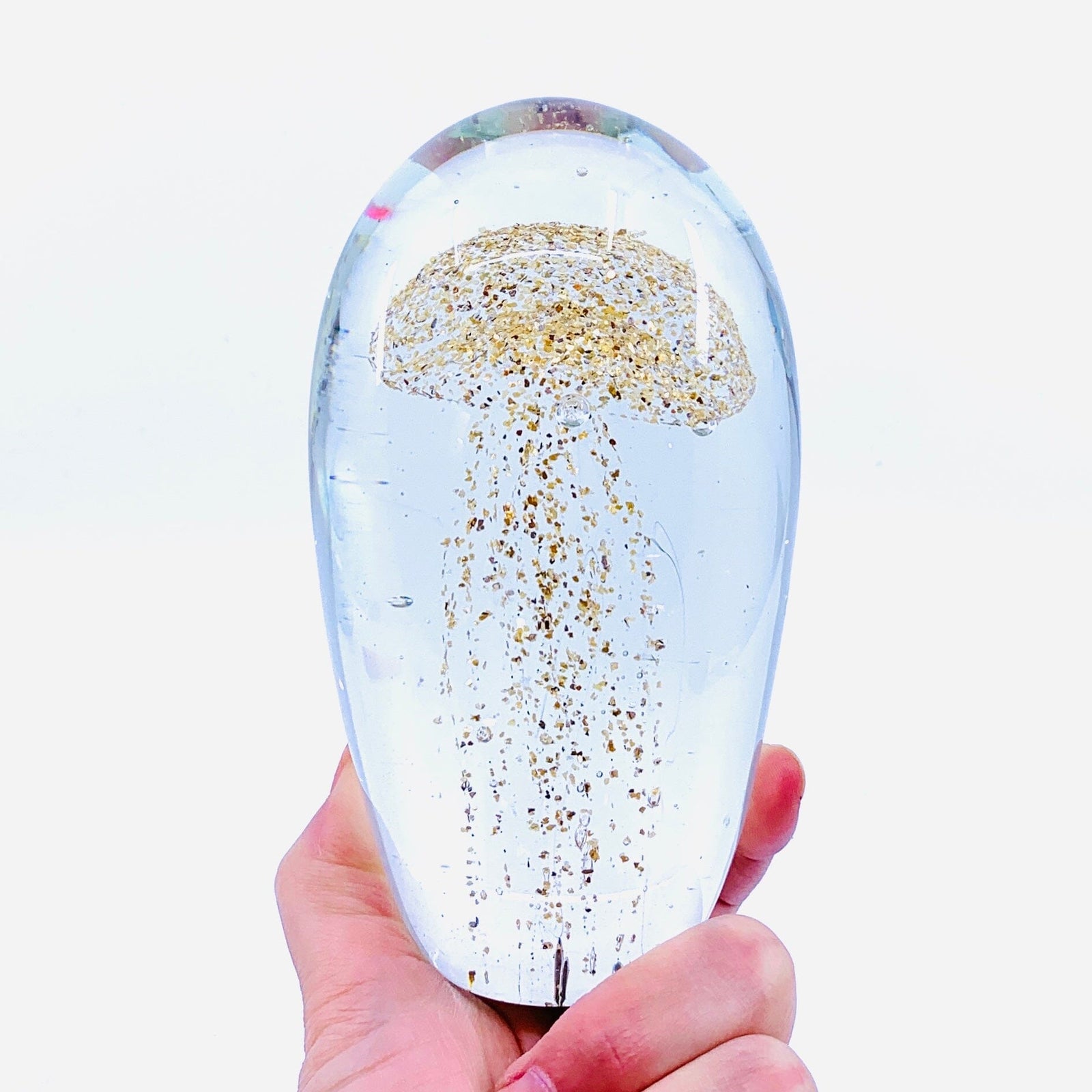 Dome Jellyfish Paperweight 13, Gold Splendor Decor Chesapeake Bay 