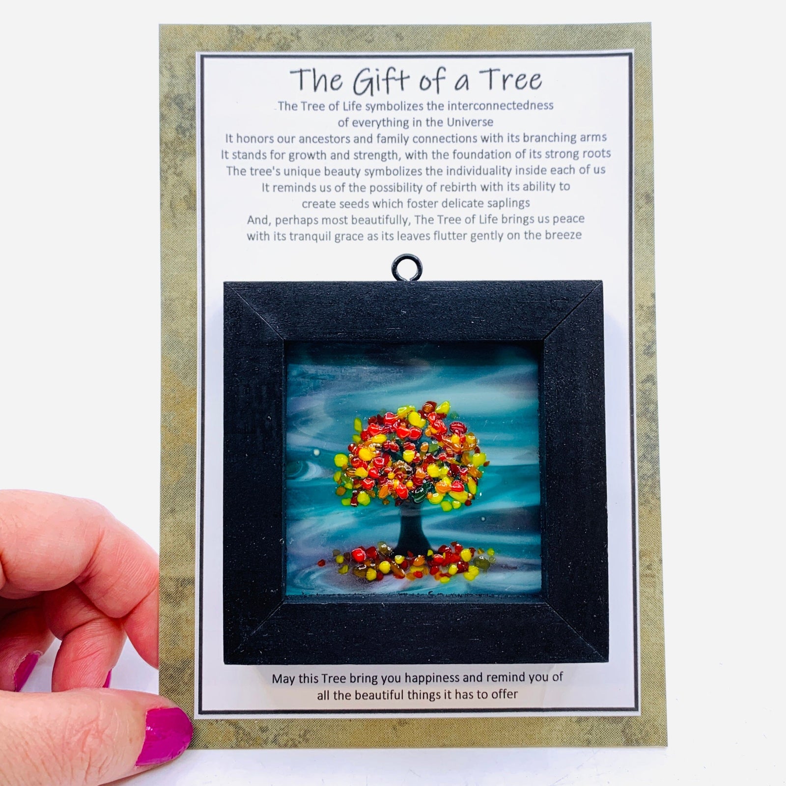 Fused Glass Tree of Life Shadow Box 33 Decor Glimmer Glass Gifts 