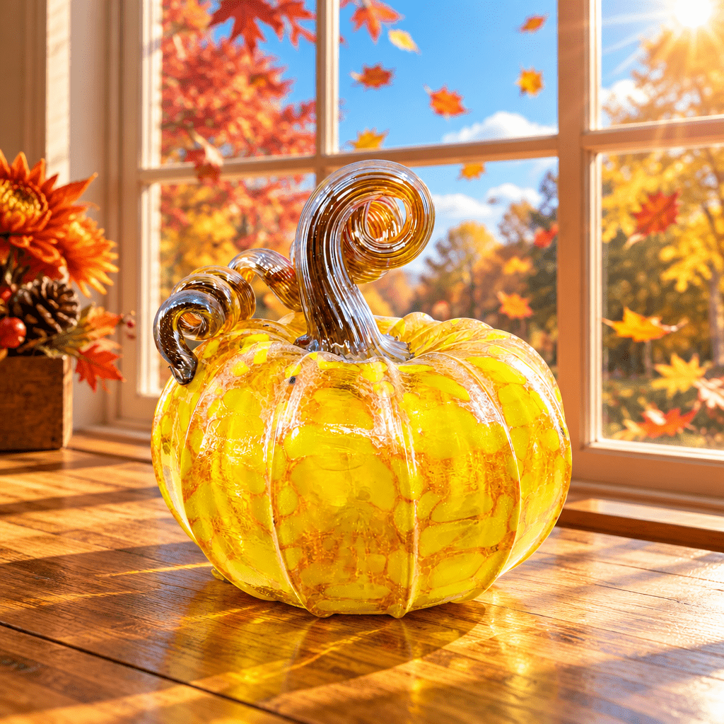 Schoolbus Fall Shimmer Squat - Sunshine over Amber Inspo Luke Adams Glass Blowing Studio 