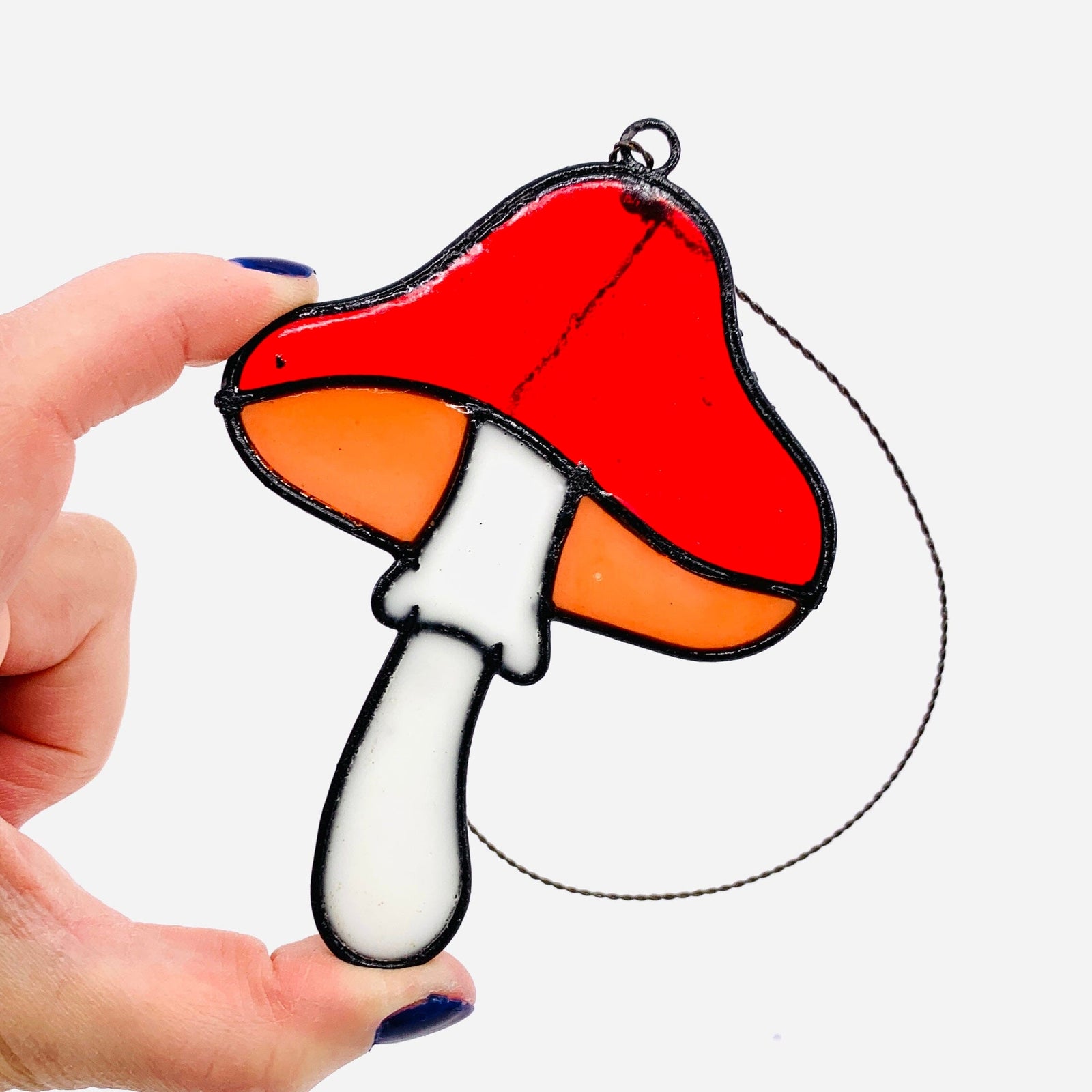 Stained Glass Suncatcher, Red Mushroom Decor Transpac 