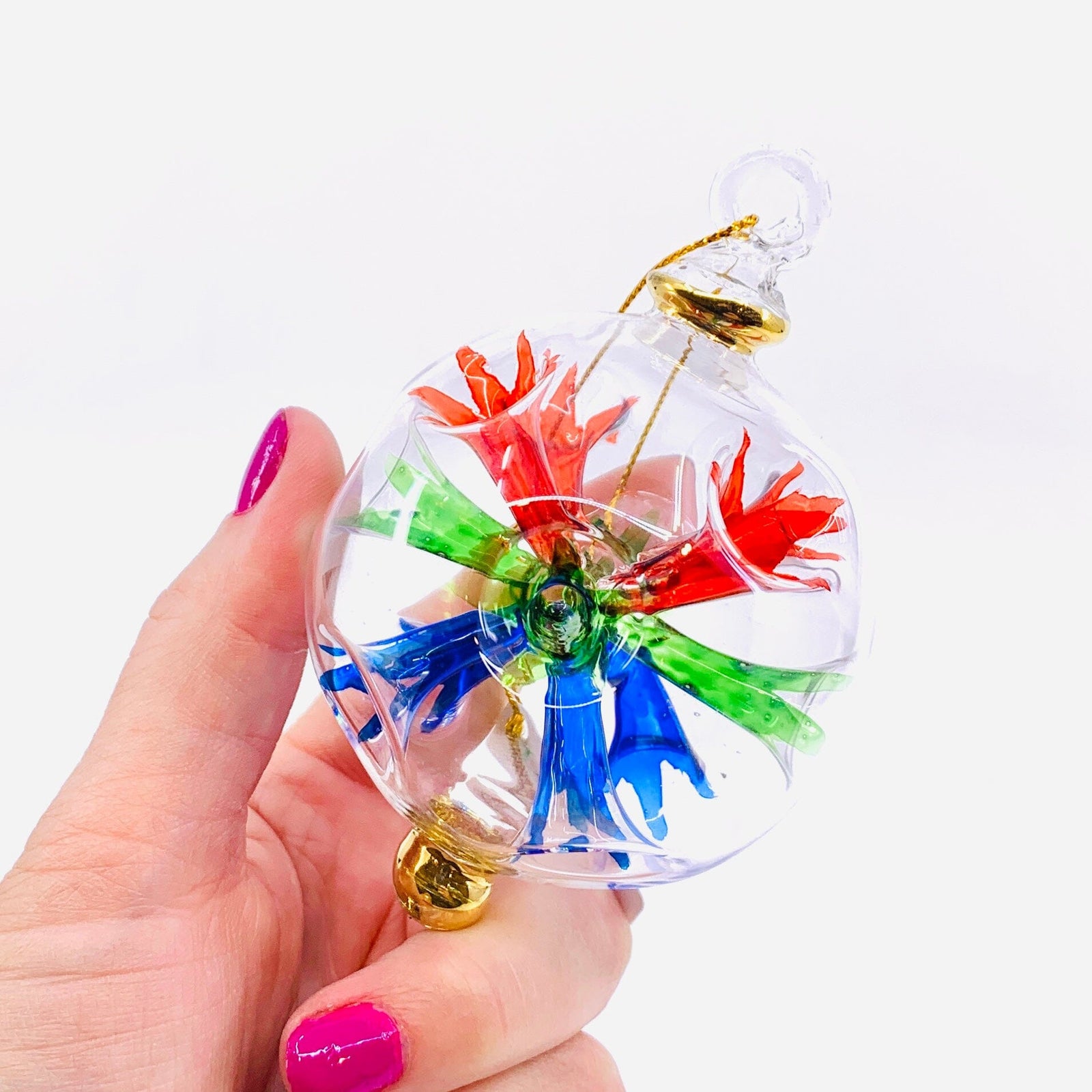 Hand Blown Starburst Ornaments, Multi Small Unique Tradings LLC 