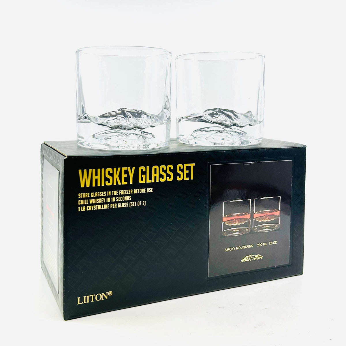 Smoky Mountain Whiskey Glass Set of 2 Decor DKK Brands 