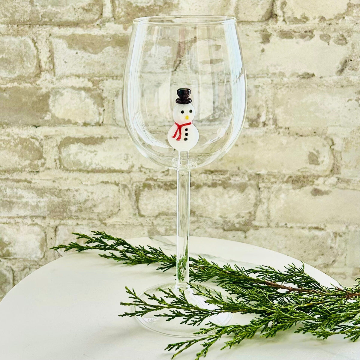 Holiday Icon Wine Glass, Tree Creative Co-Op 