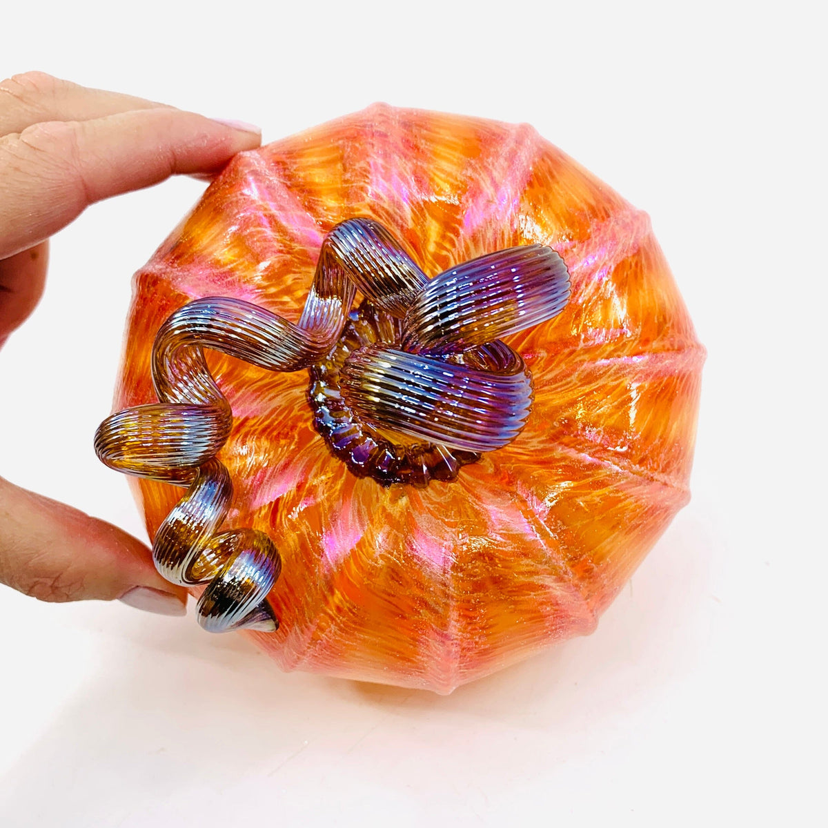 Daily Pumpkin 224 Fall Shimmer Squat Daily Pumpkin Luke Adams Glass Blowing Studio 