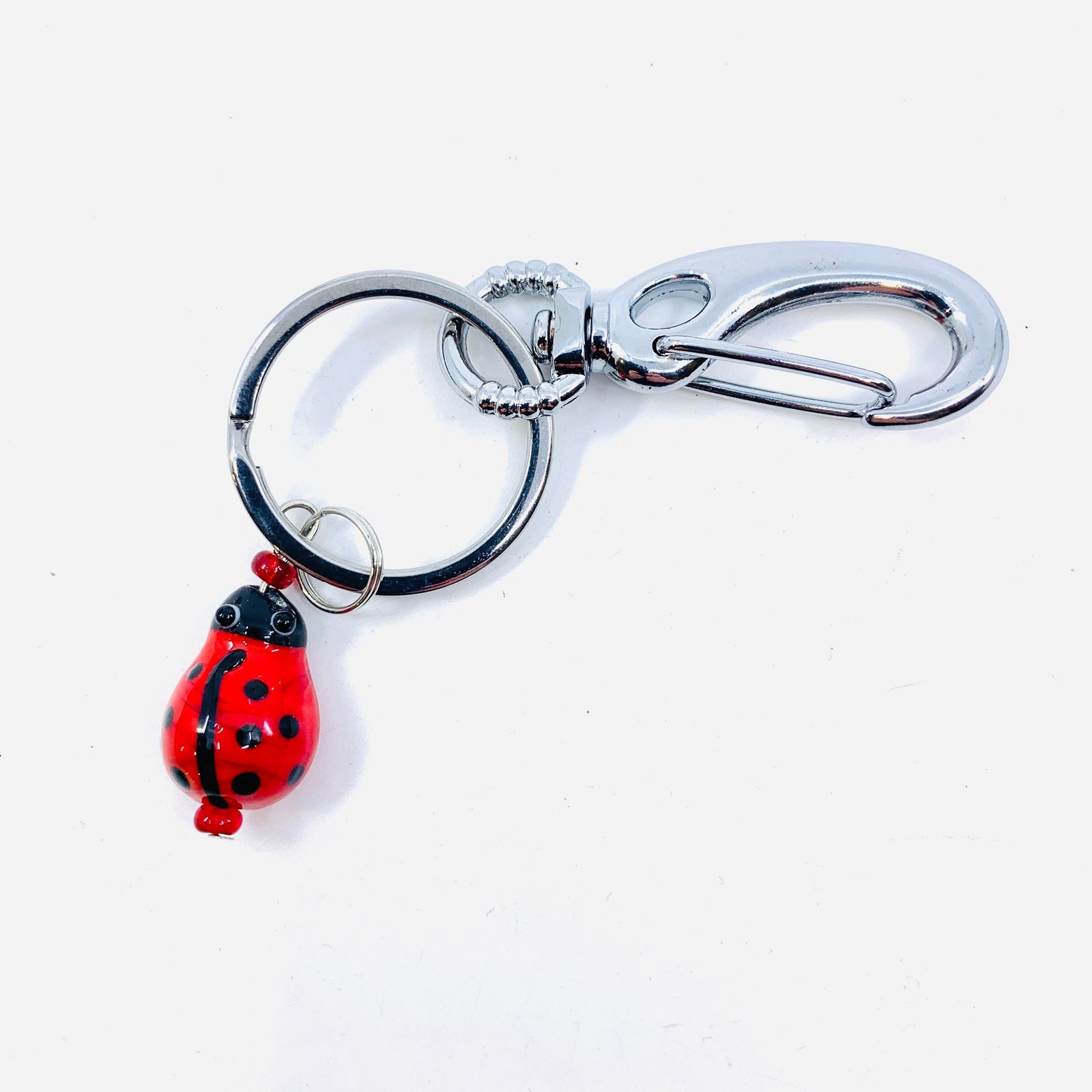 Tiny Glass Ladybug Keychain GANZ 