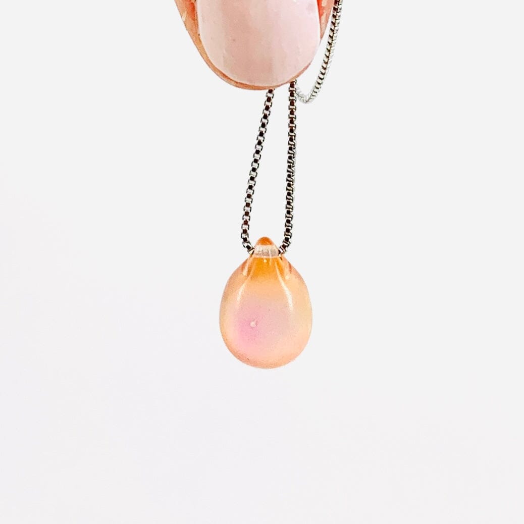 Mermaid Tear Glass Pendant Necklace Jewelry - 