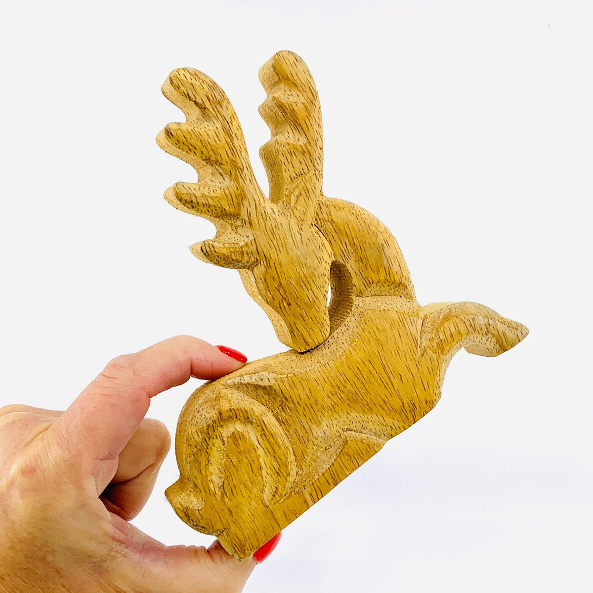 Enamel Wooden Reindeer Décor Oak Street 