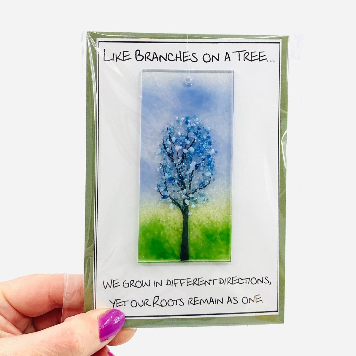 Fused Glass "Like Branches on a Tree” Suncatcher 14 Decor Glimmer Glass Gifts 