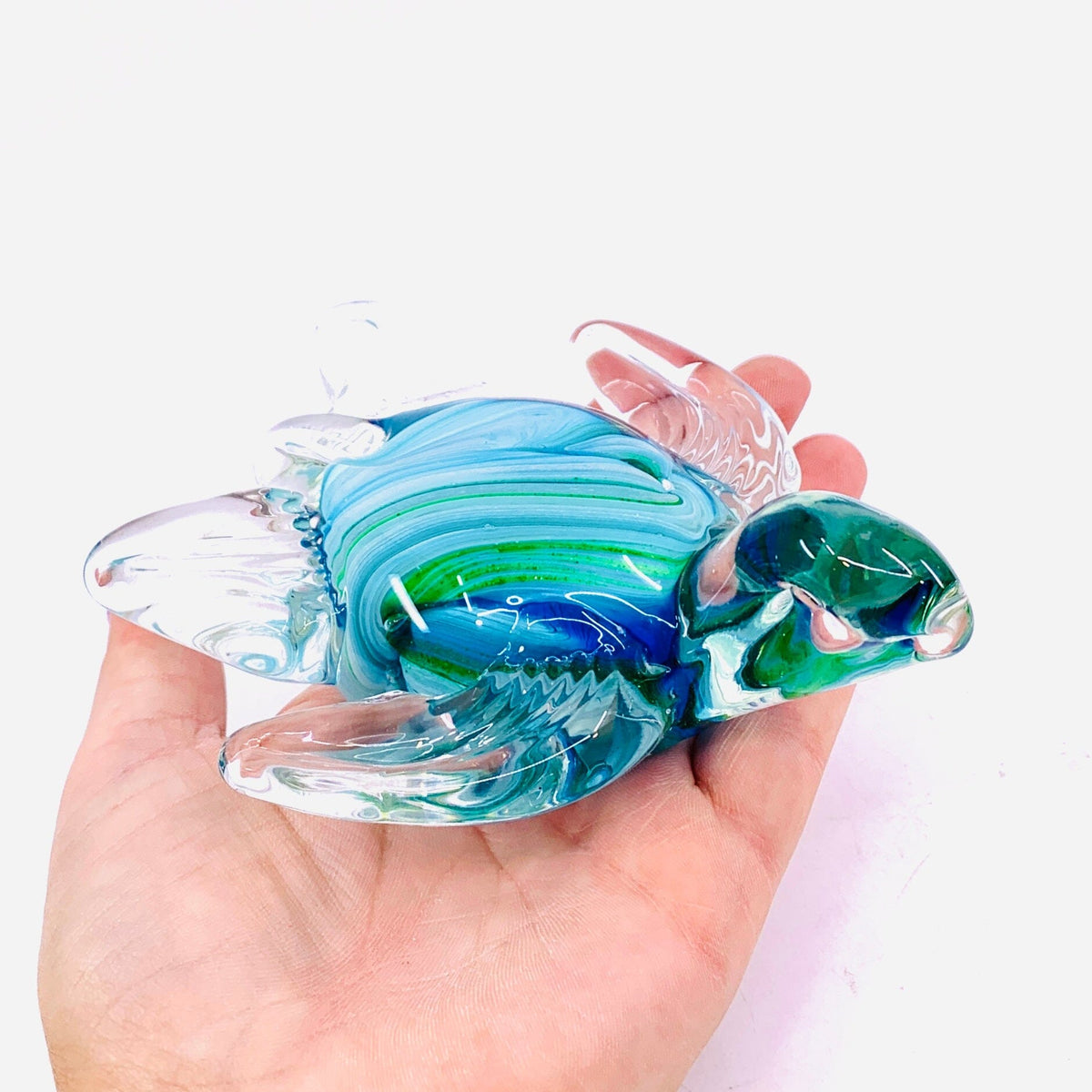 Marbled Glass Sea Turtle Paperweight Miniature Chesapeake Bay 