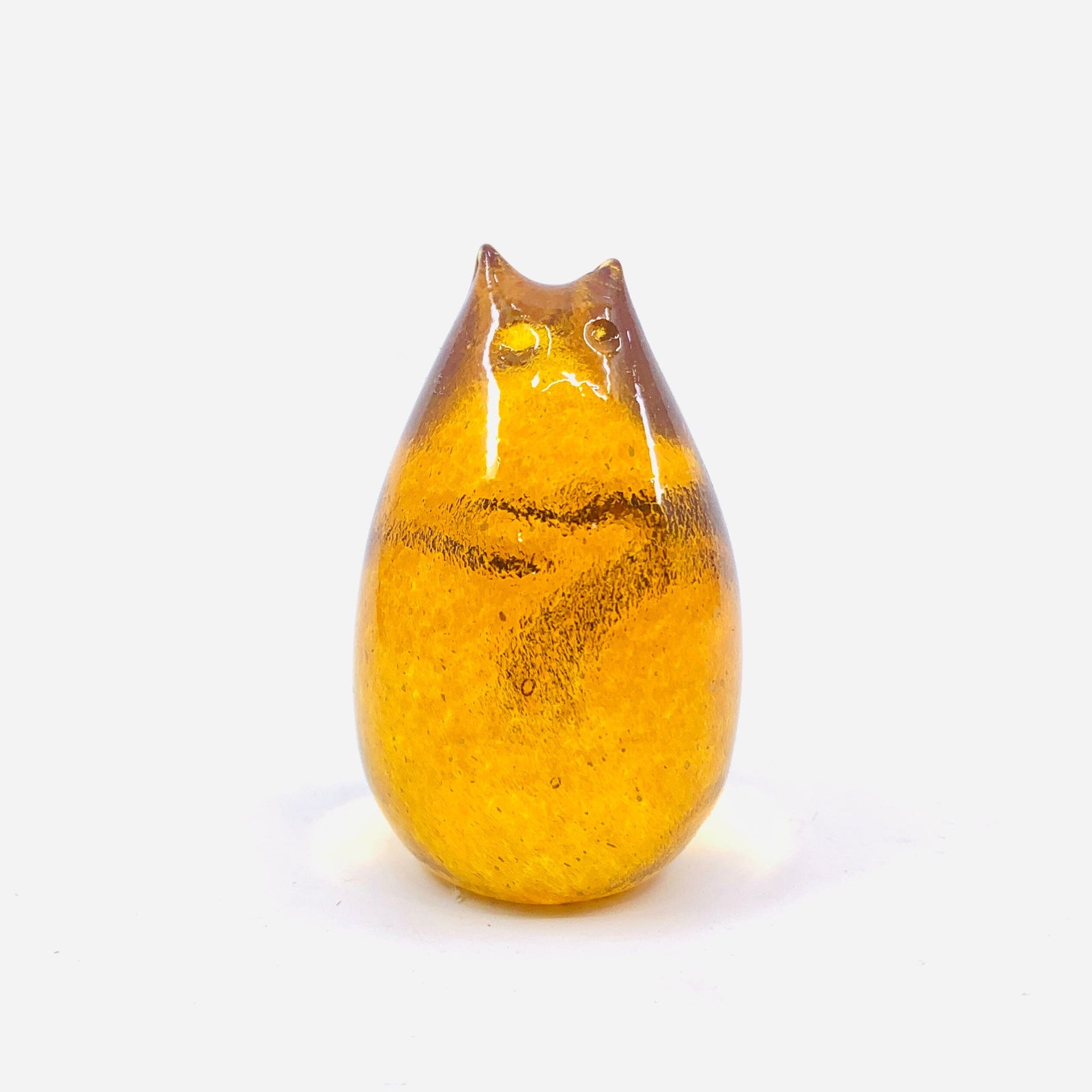 Little Glass Love Cat, Honey Miniature Henrietta Glass 