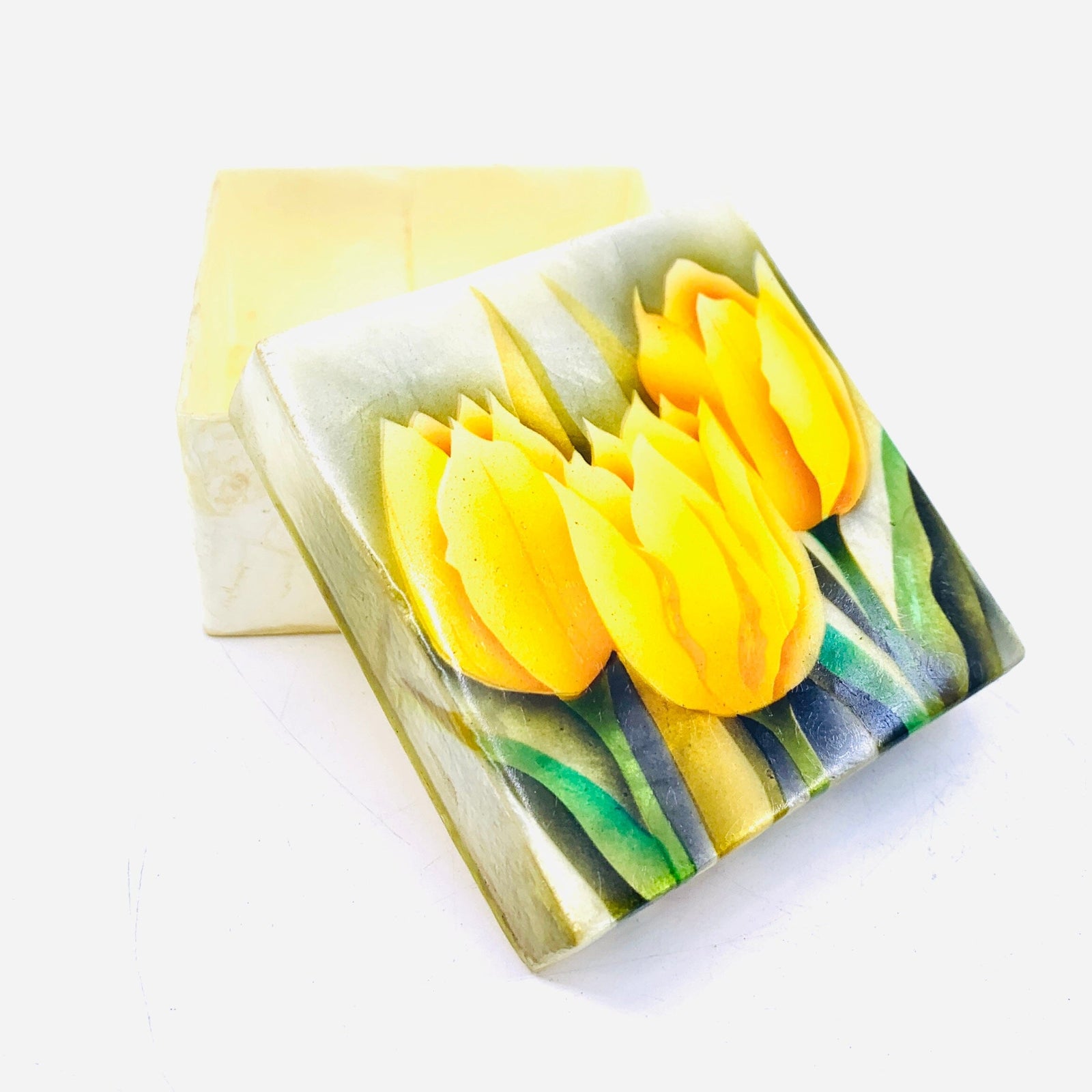 Capiz Shell Trinket Box 12, Tulip Decor Kubla Craft 