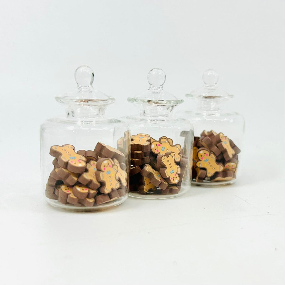 Tiniest Jar of Gingerbread Man Cookies Miniature - 