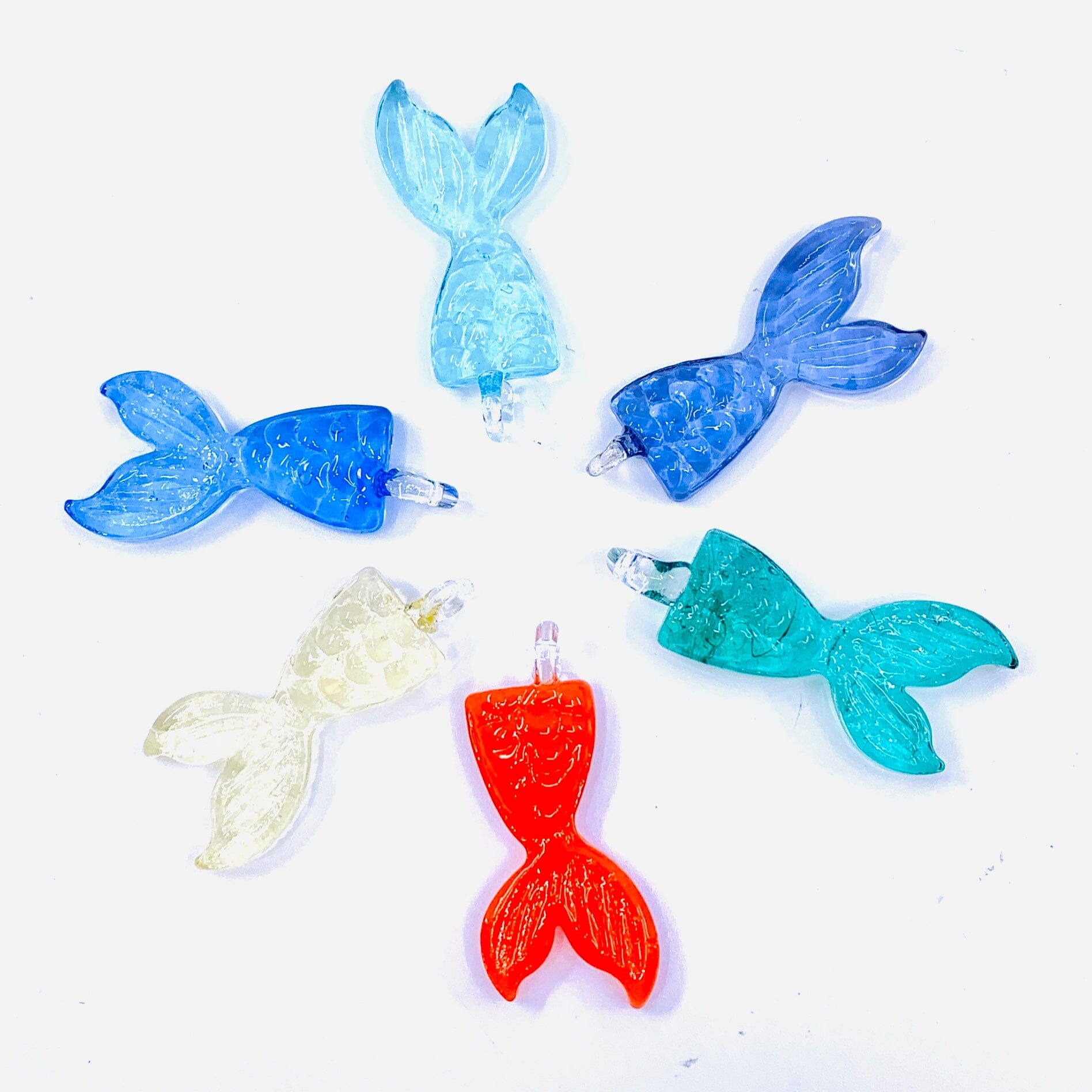 Hanging Glass Mermaid Tail, Crystal Miniature - 
