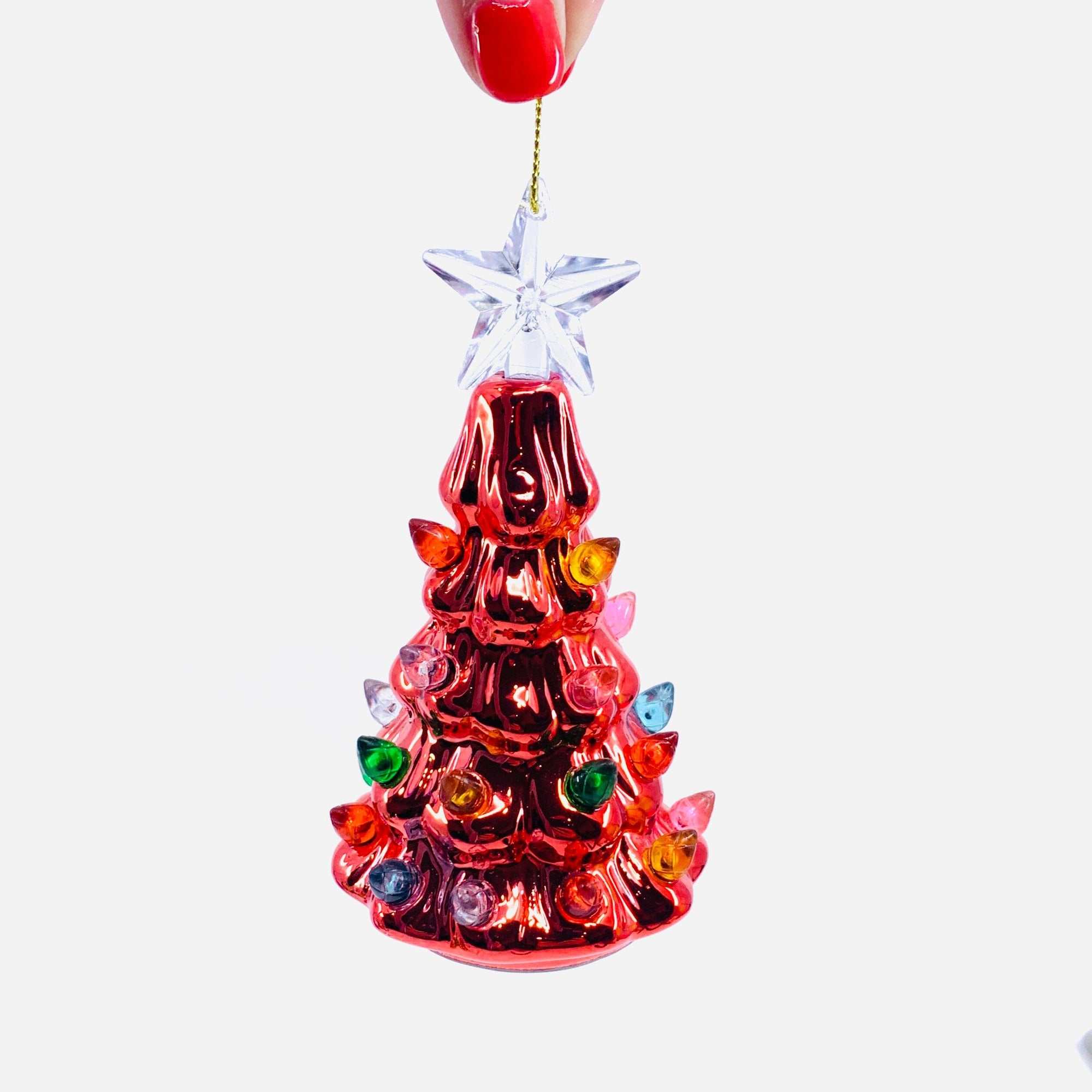 Metallic Tree Ornaments, Red One Hundred 80 Degrees 
