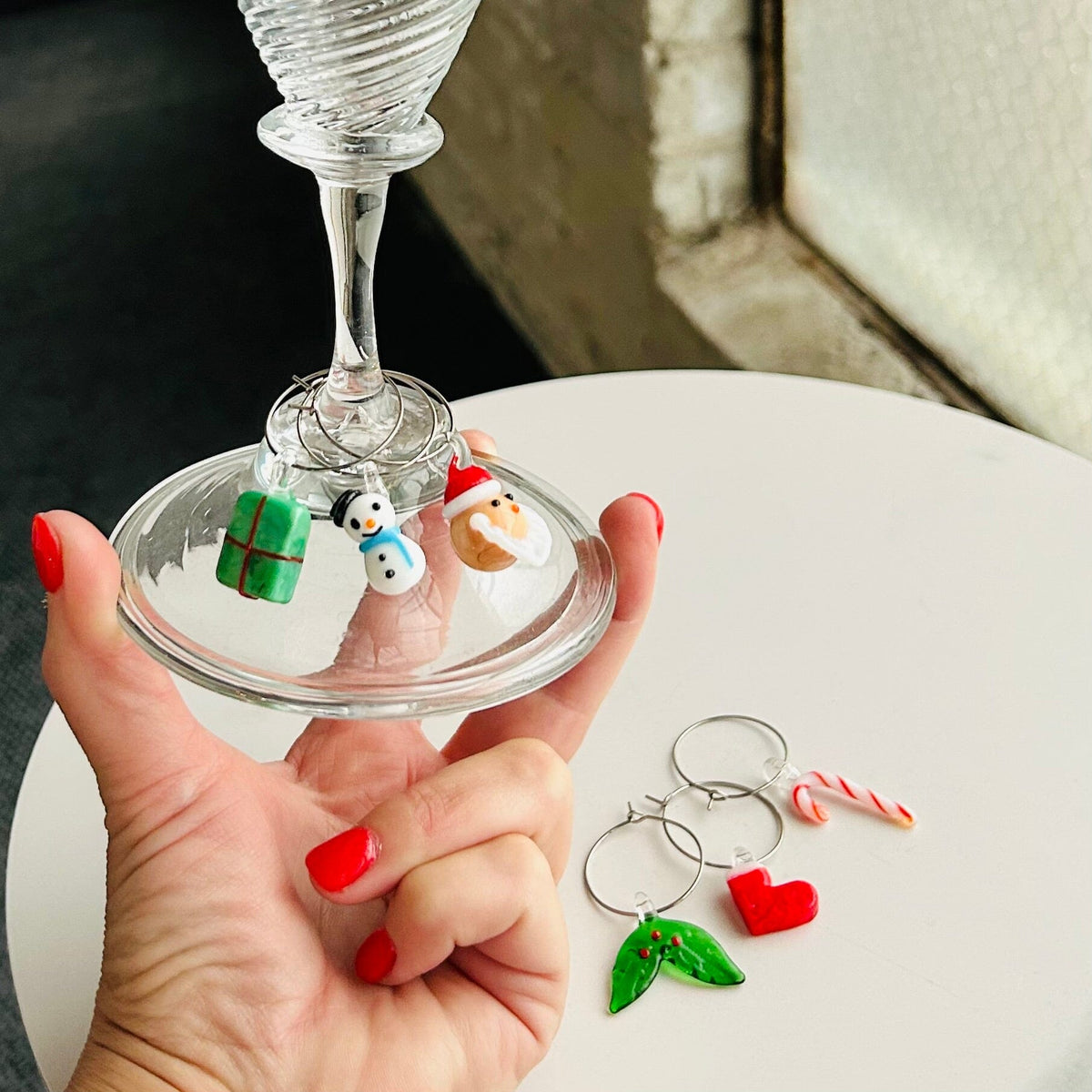 Glass Icon Wine Glass Charms Creative Co-Op 